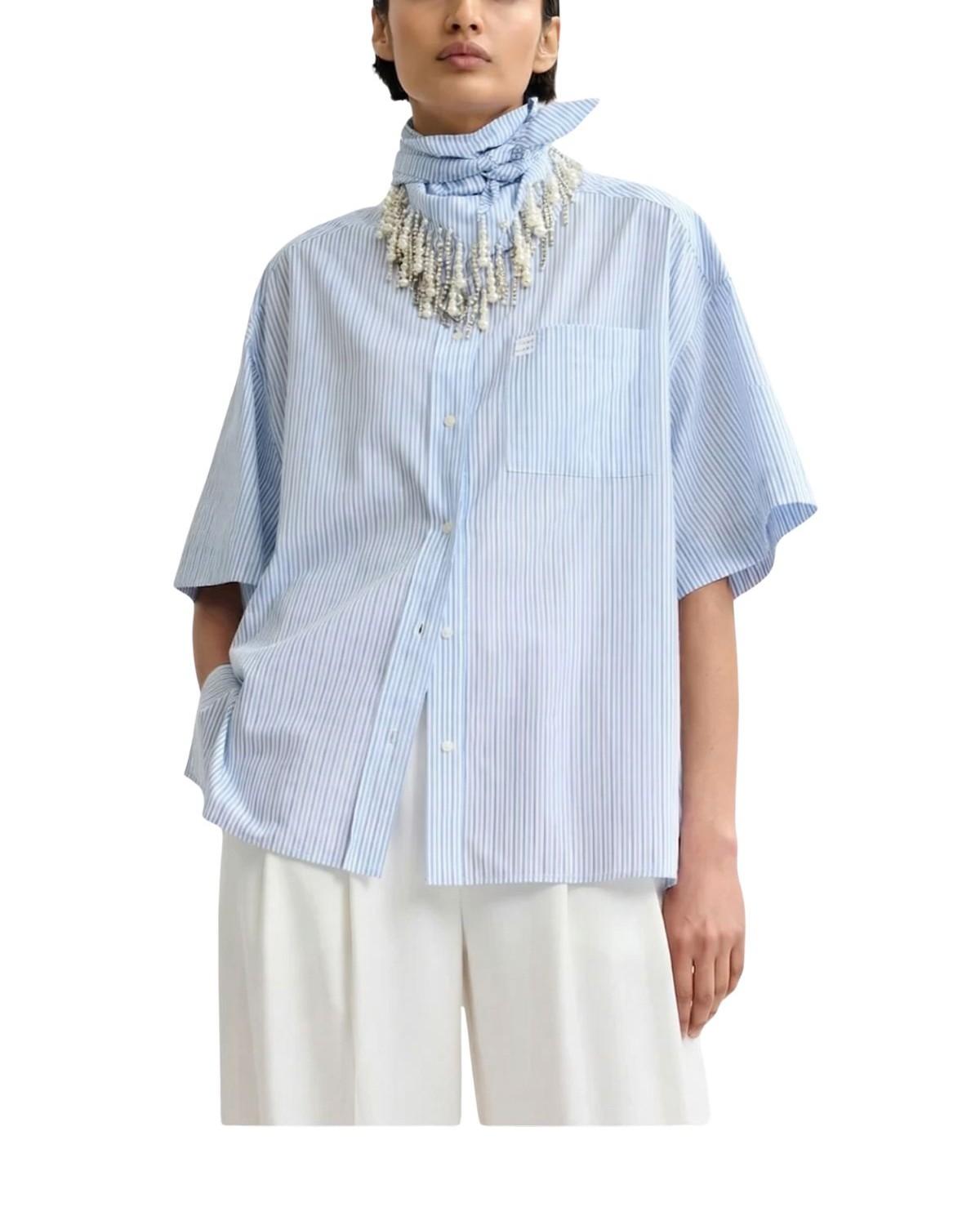 Camicia  a righe con dettaglio ricamato e foulard a parte JASLEEN COMBO 1 ESSENTIEL ANTWERP 