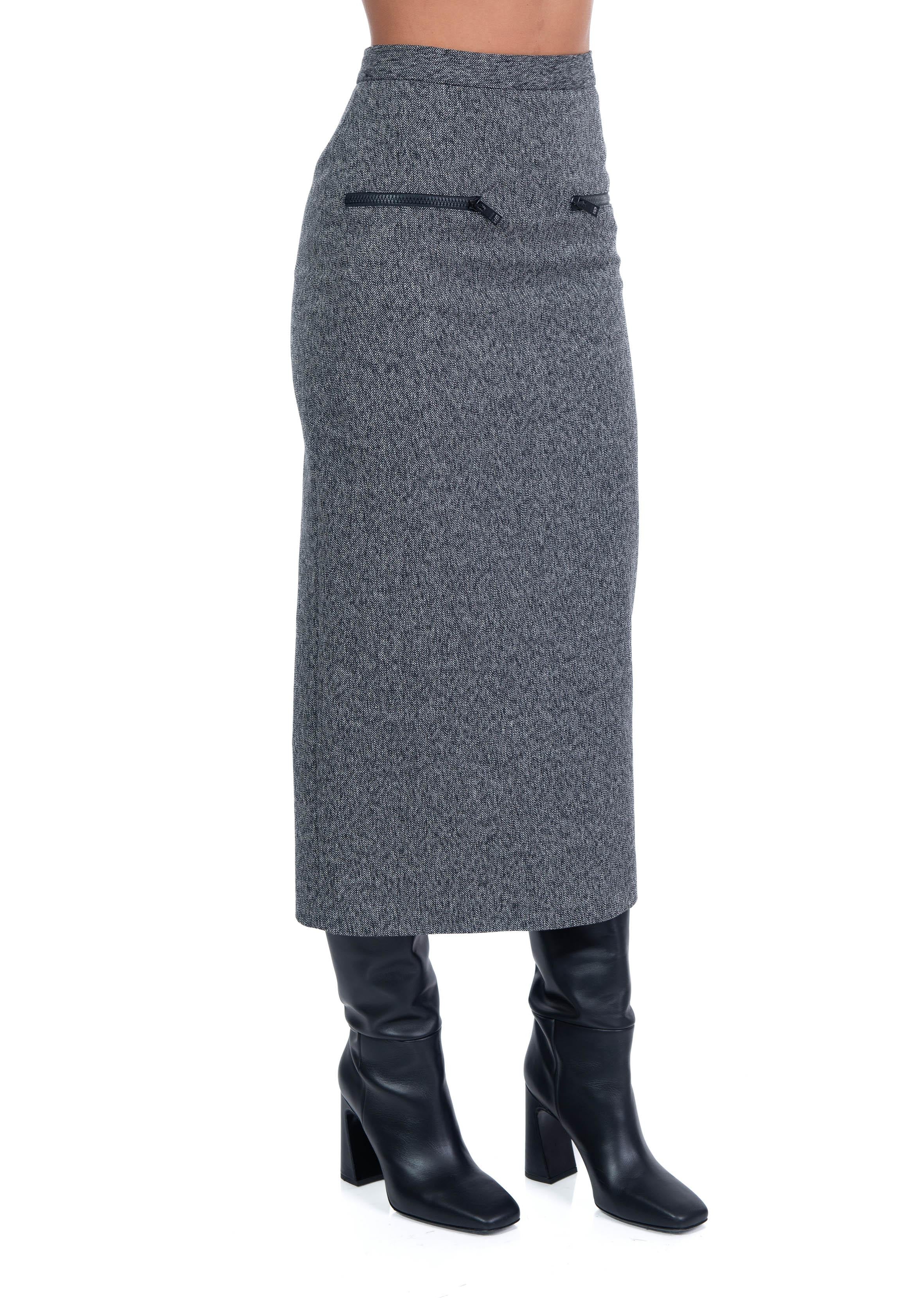 Gonna midi con zip spinata 3742MDD04A N MSGM 