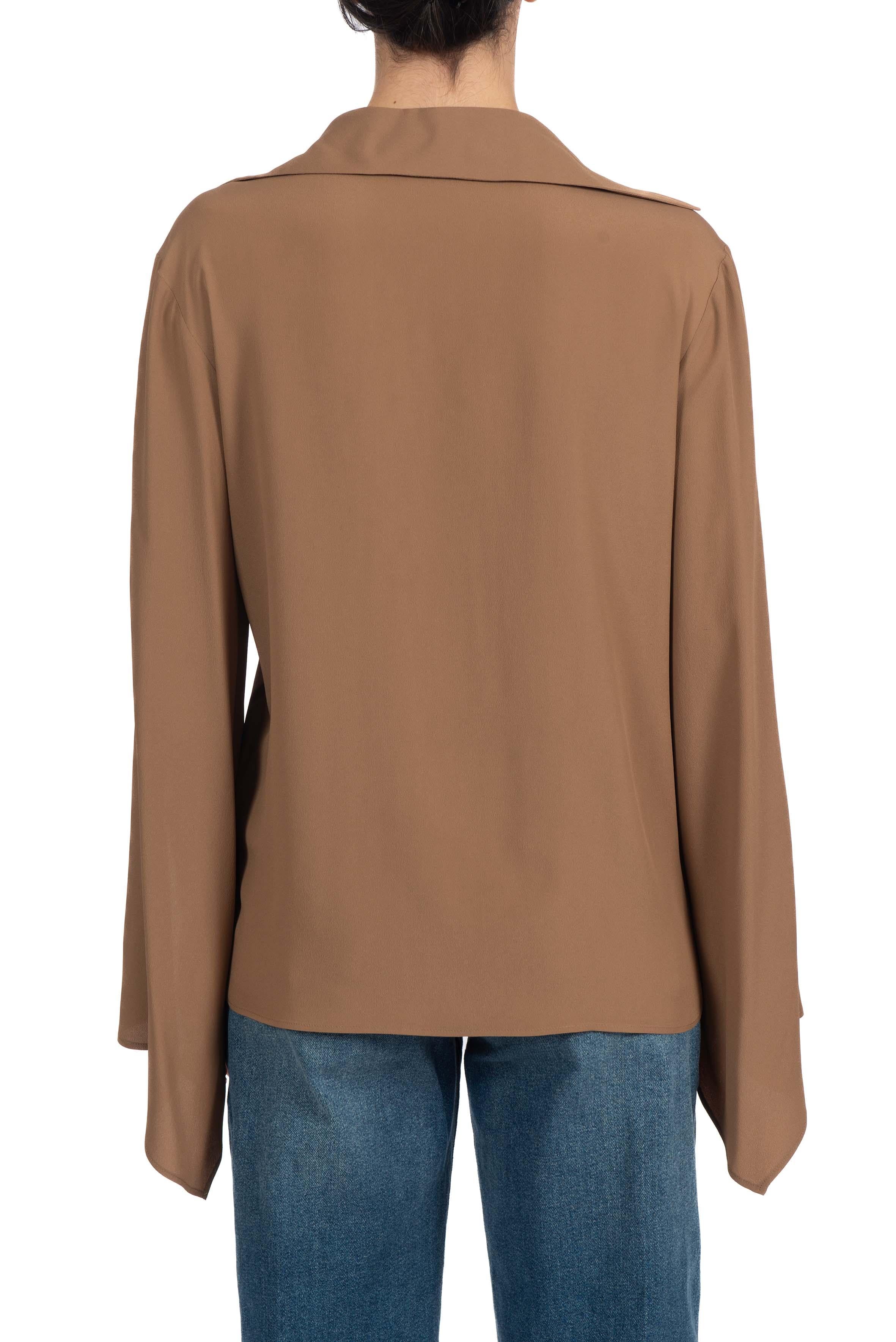 Blusa scollo a V manica a calla 41104 nocciola 41104 NOCCIOLA FEDERICA TOSI 