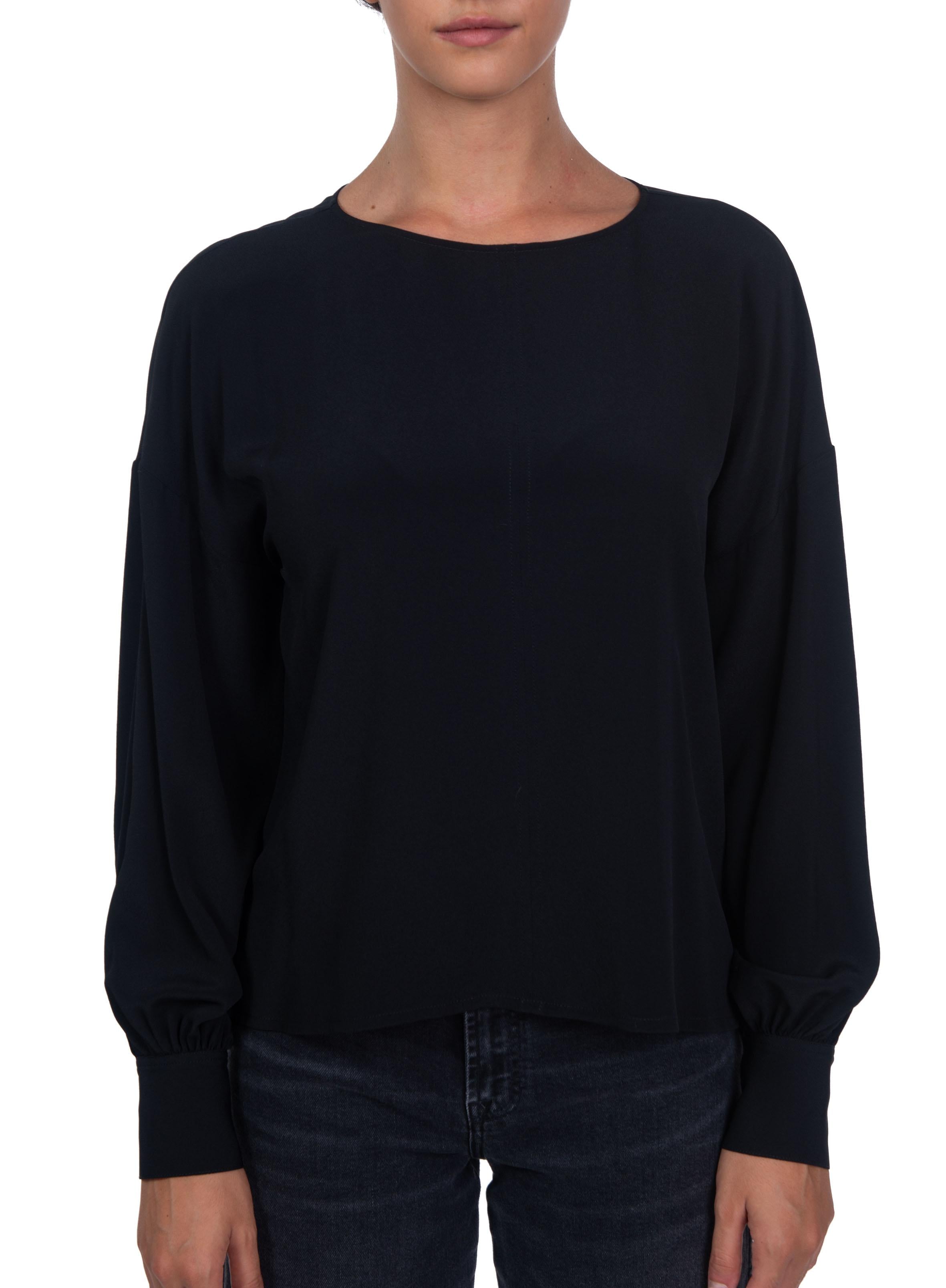 Blusa in misto seta nero J4052000 N JUCCA 