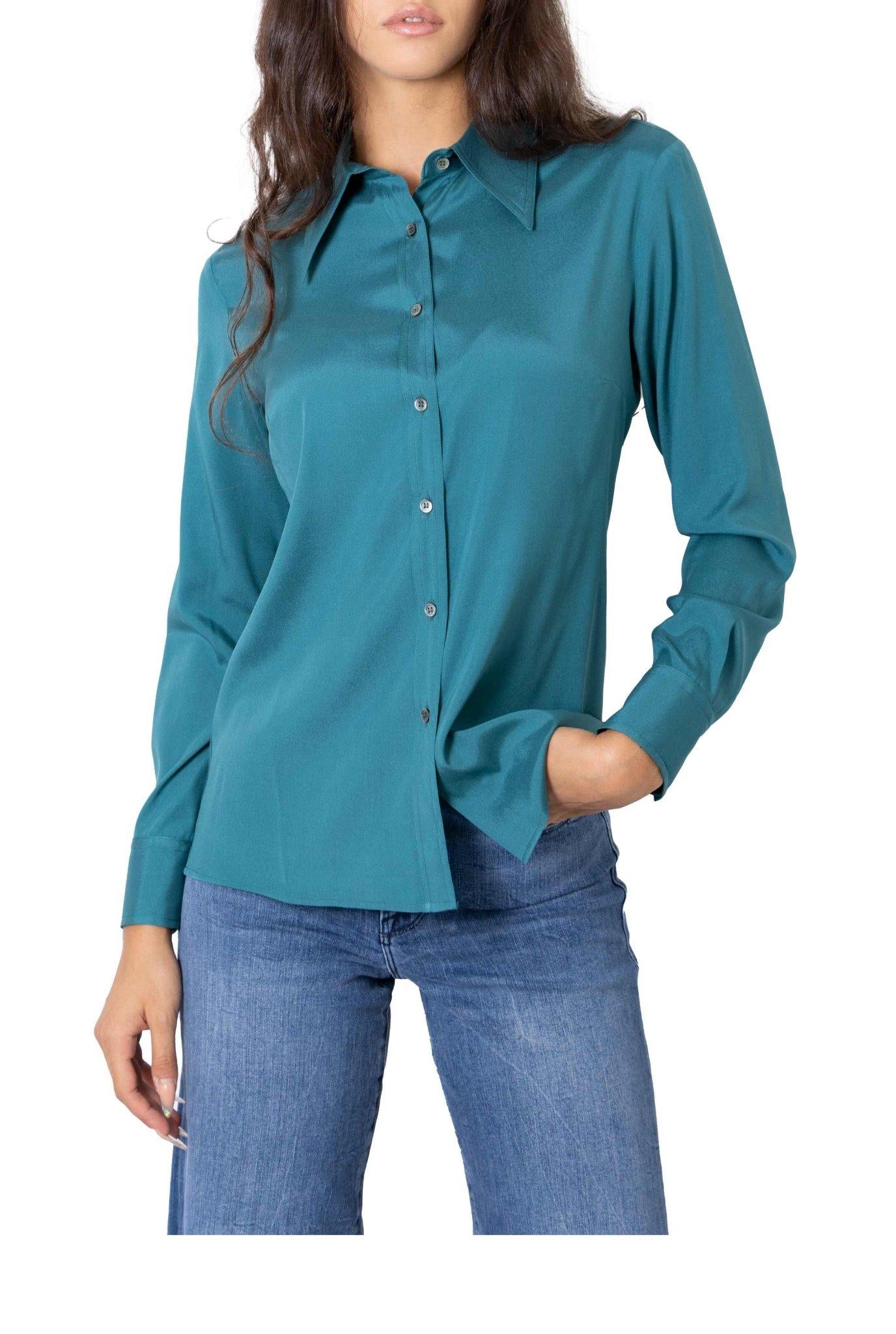 Camicia in seta ottanio 3334 2094 O ALICE MILLER 