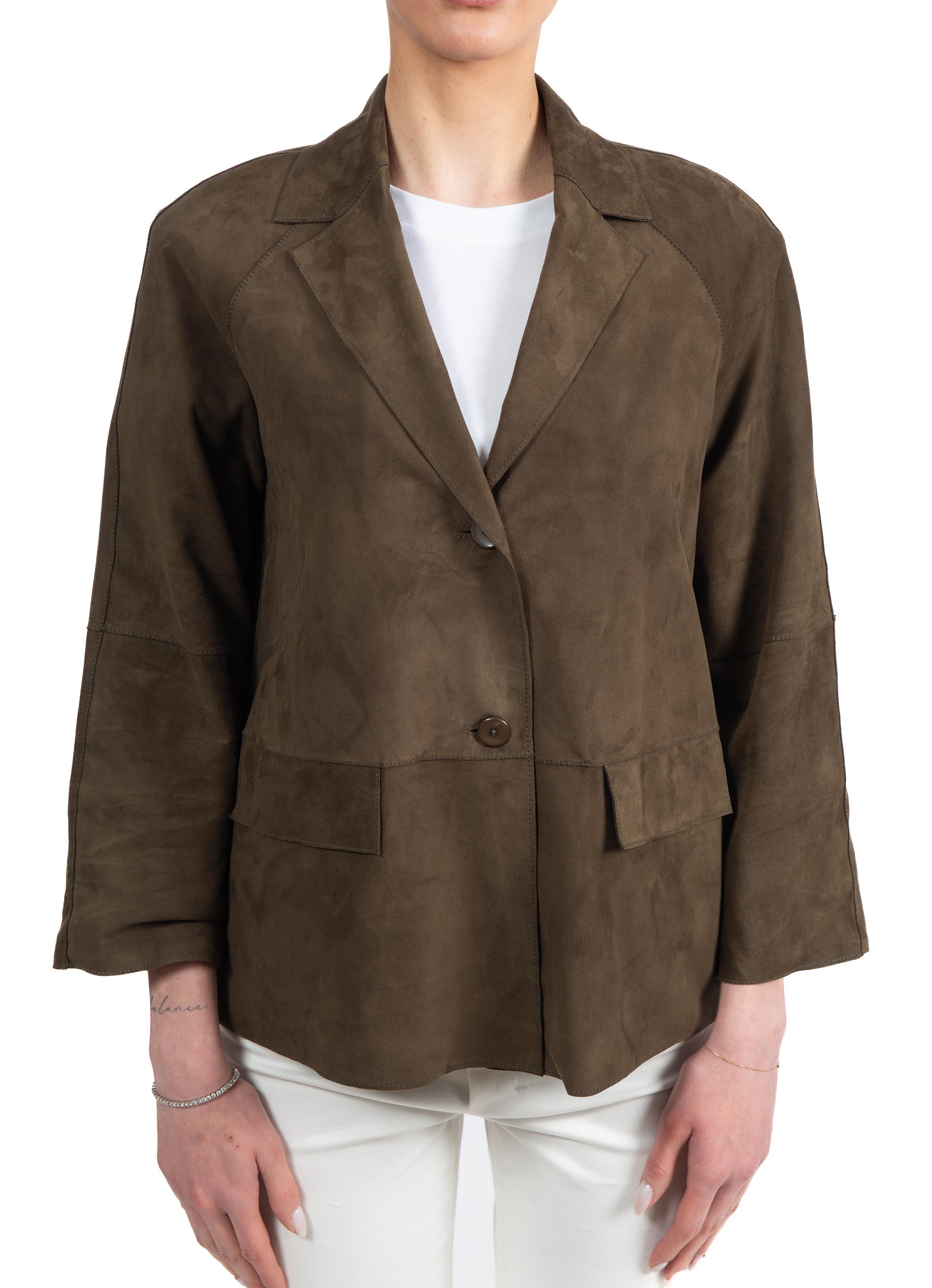 Giacca in camoscio Lara marrone LARA 126 THE JACKIE LEATHERS 