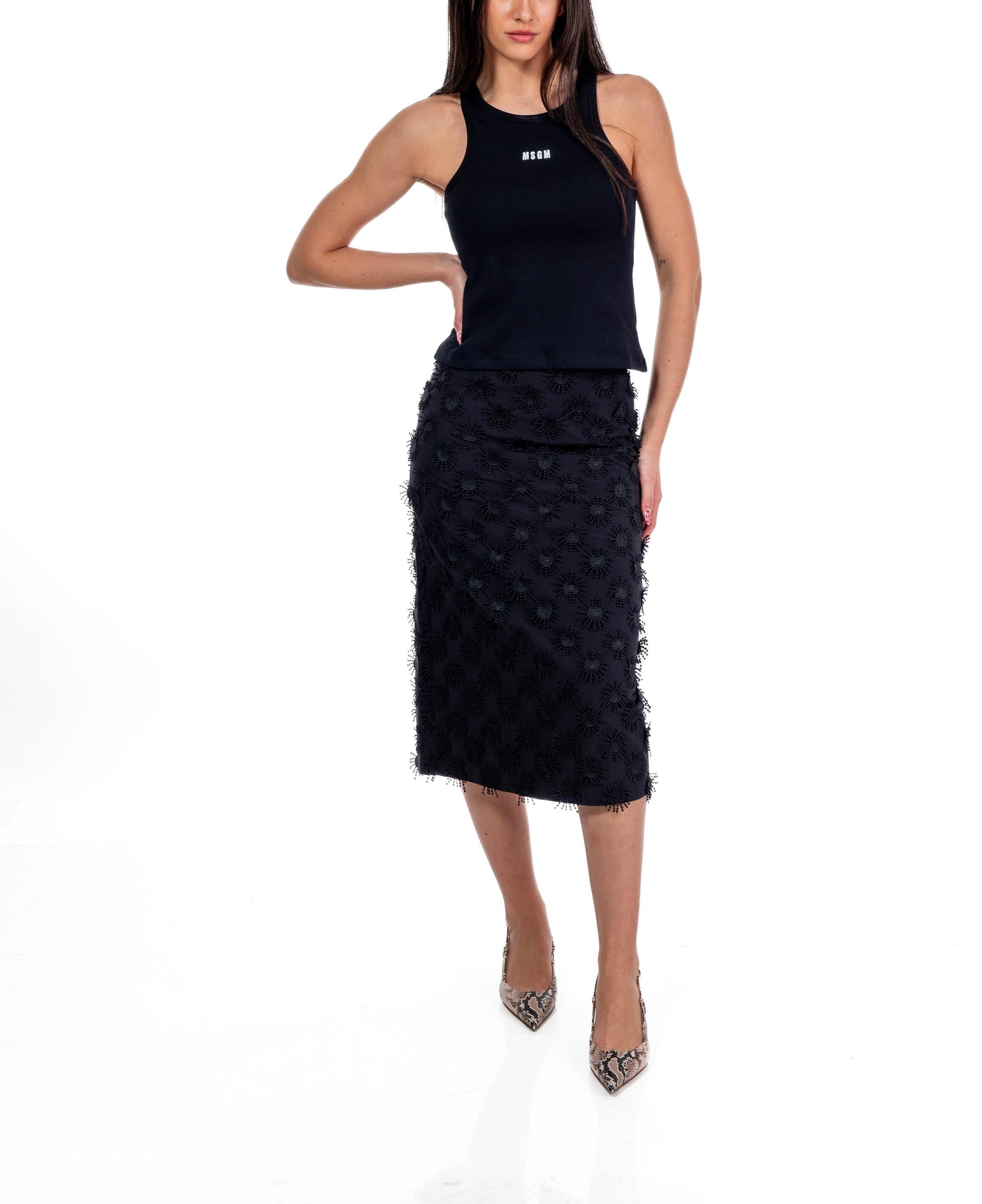 Longuette nera con applicazioni a rilievo 3841MDD11 257121 99 BLACK MSGM 