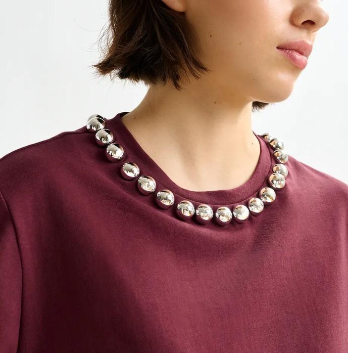 T-shirt Intenso bordò INTENSO MAUVE ESSENTIEL ANTWERP 