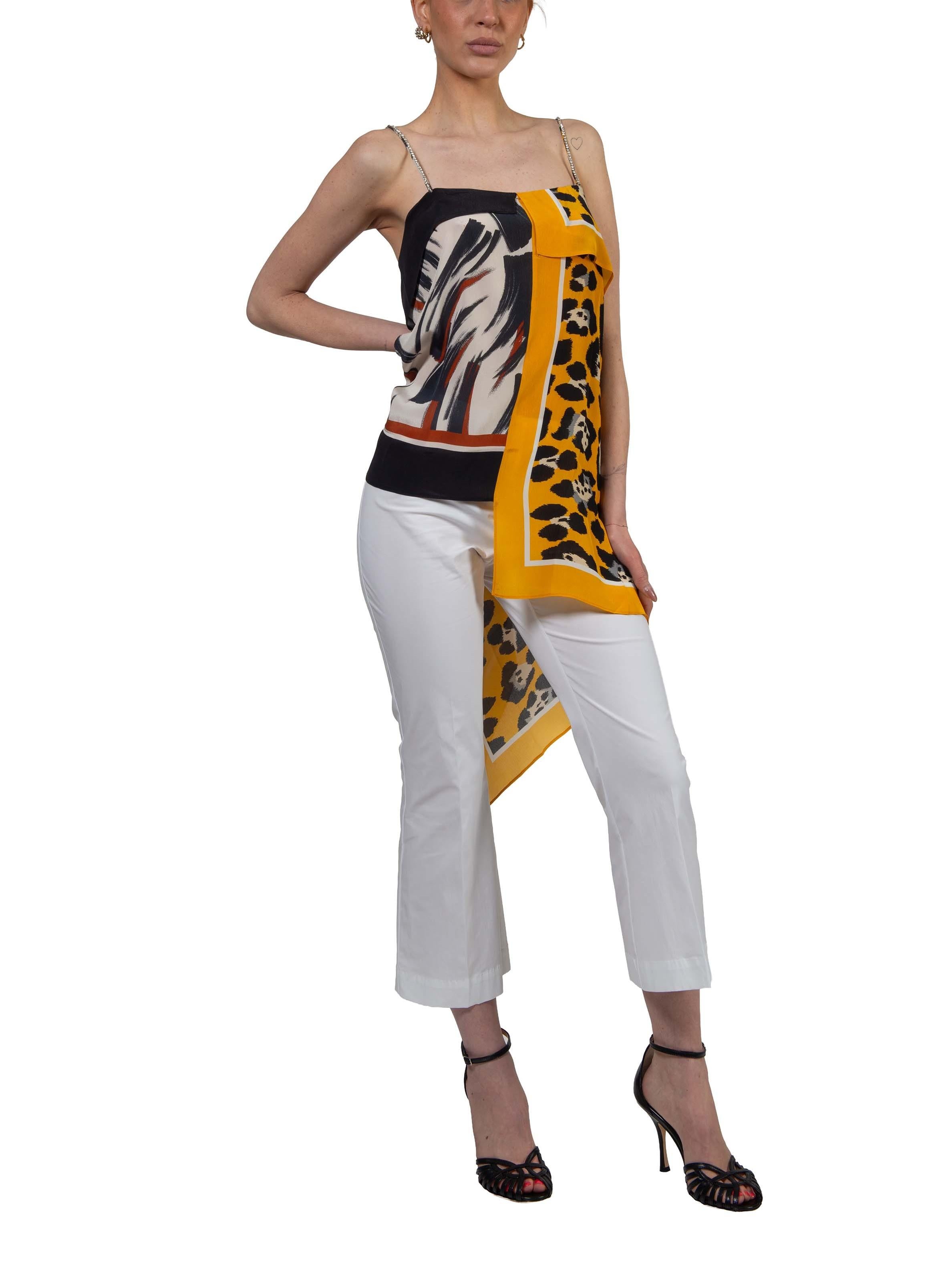 Top a sciarpa asimmetrico multicolore con spalline impreziosite da strass JOSETTE COMBO 2 ESSENTIEL ANTWERP 