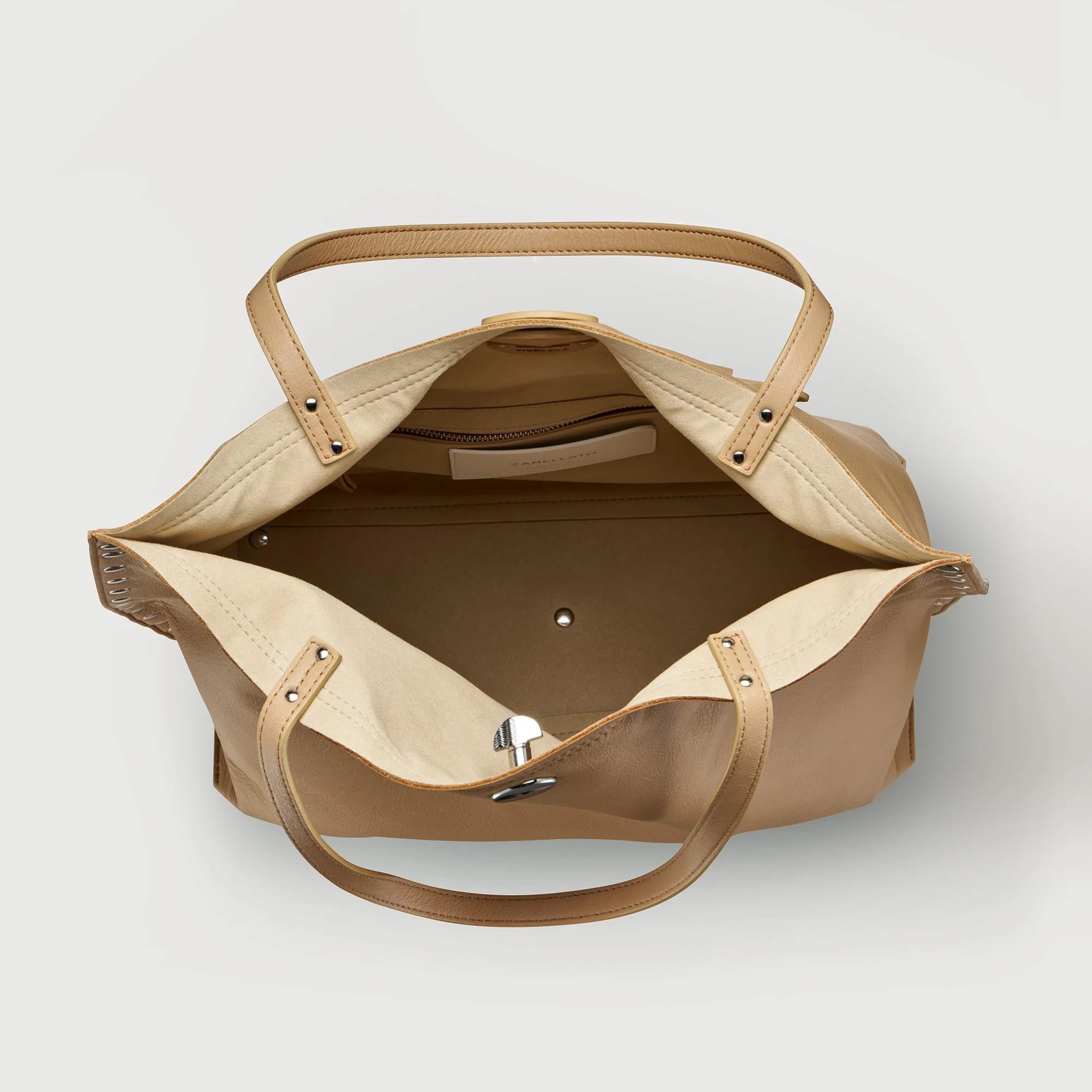 Borsa a spasso beige A SPASSO SAETA Z0291 BEIGE MATERA ZANELLATO 