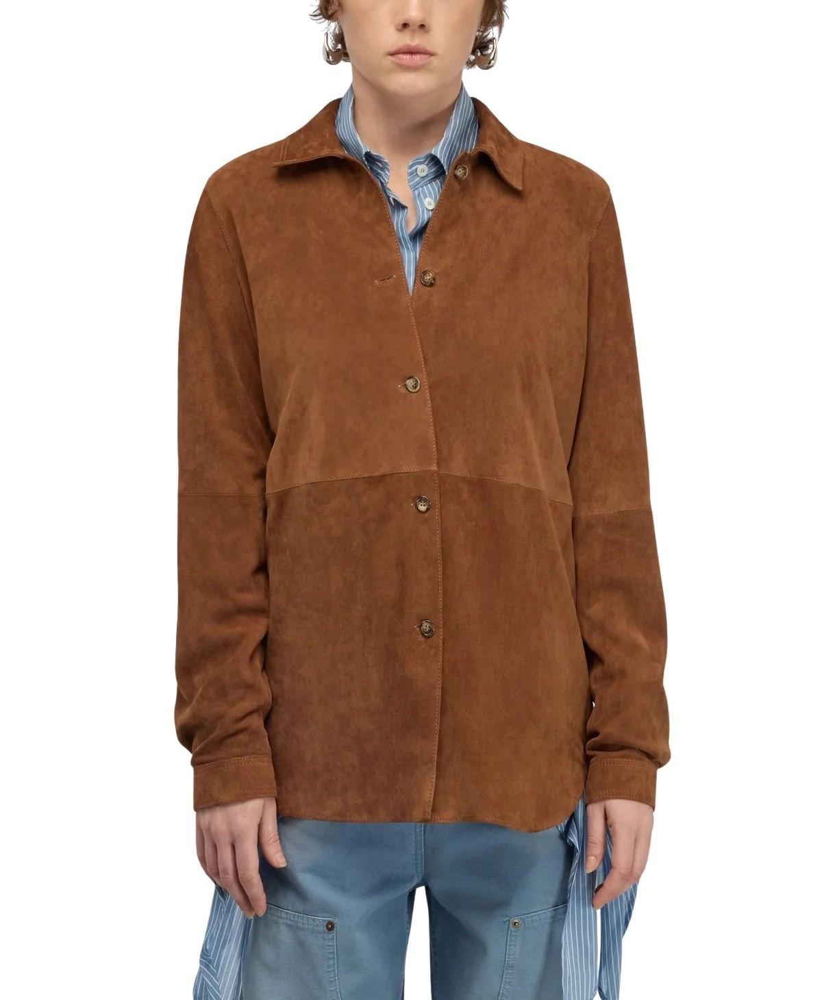 Camicia Filipa in suede FILIPA Y6ST01 NOCCIOLA SEMICOUTURE 