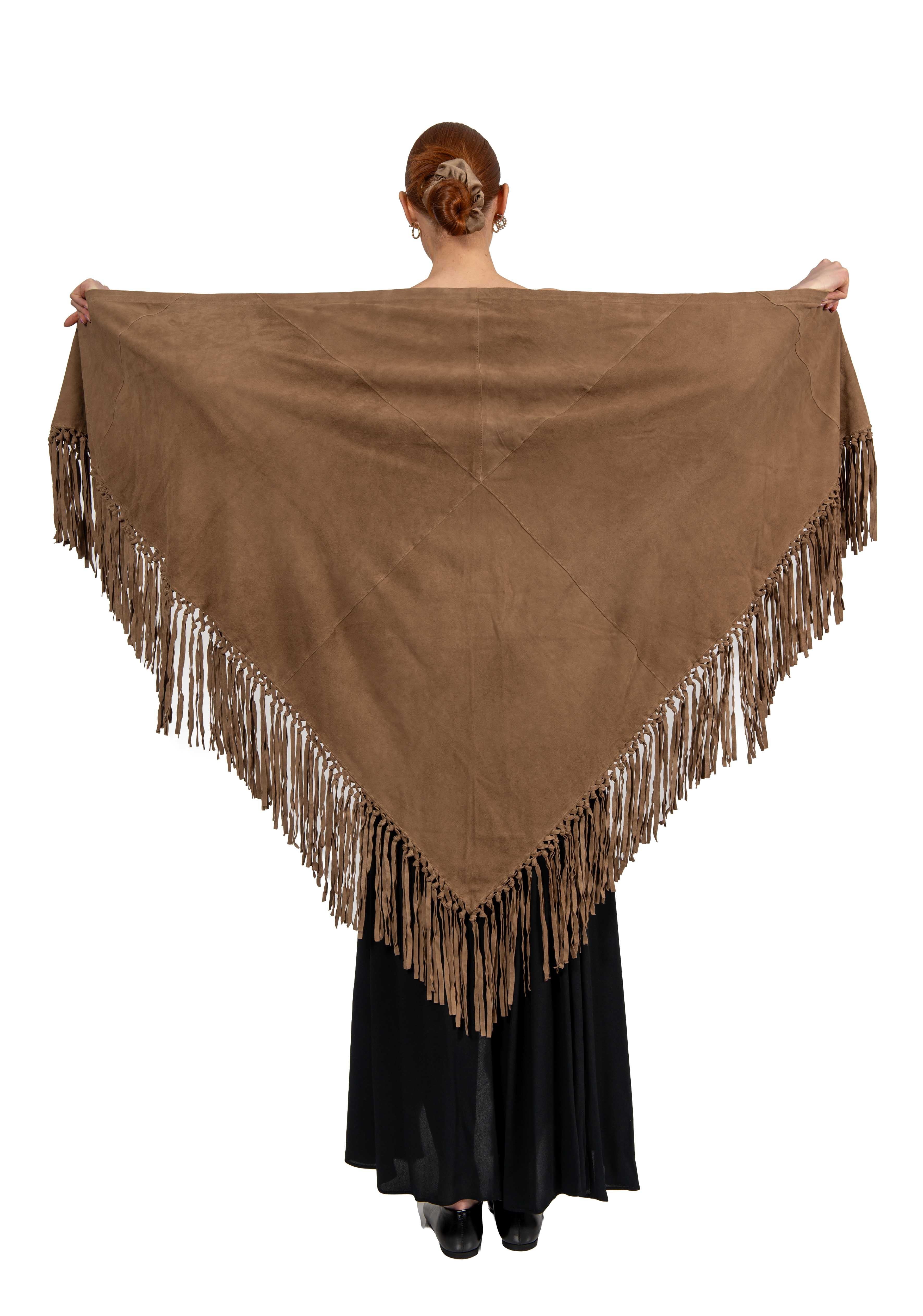 Scialle in camoscio mastice VENERE MASTICE THE JACKIE LEATHERS 