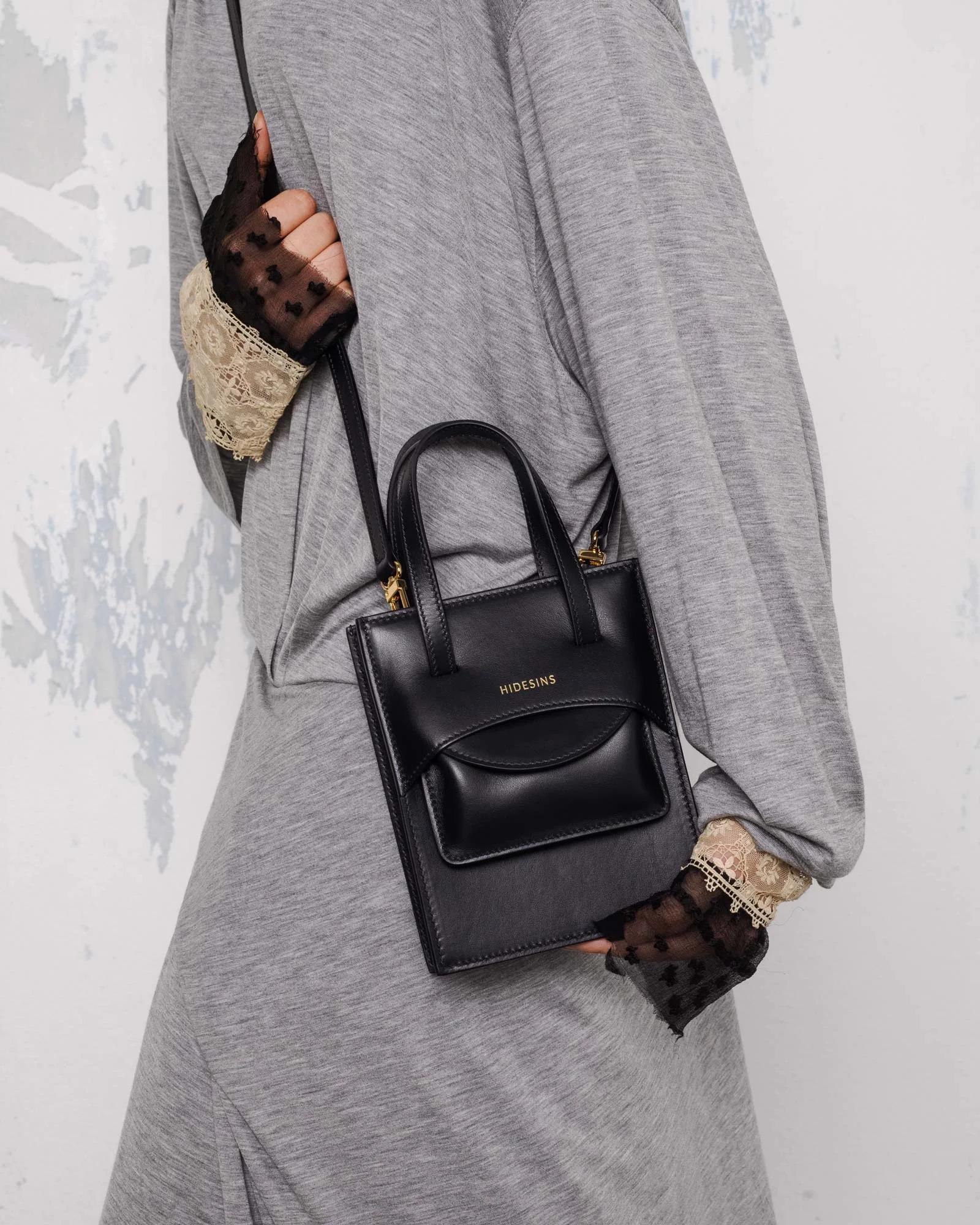 Borsa Flap mini nera FLAP MINI PREMIER BLACK HIDESINS 