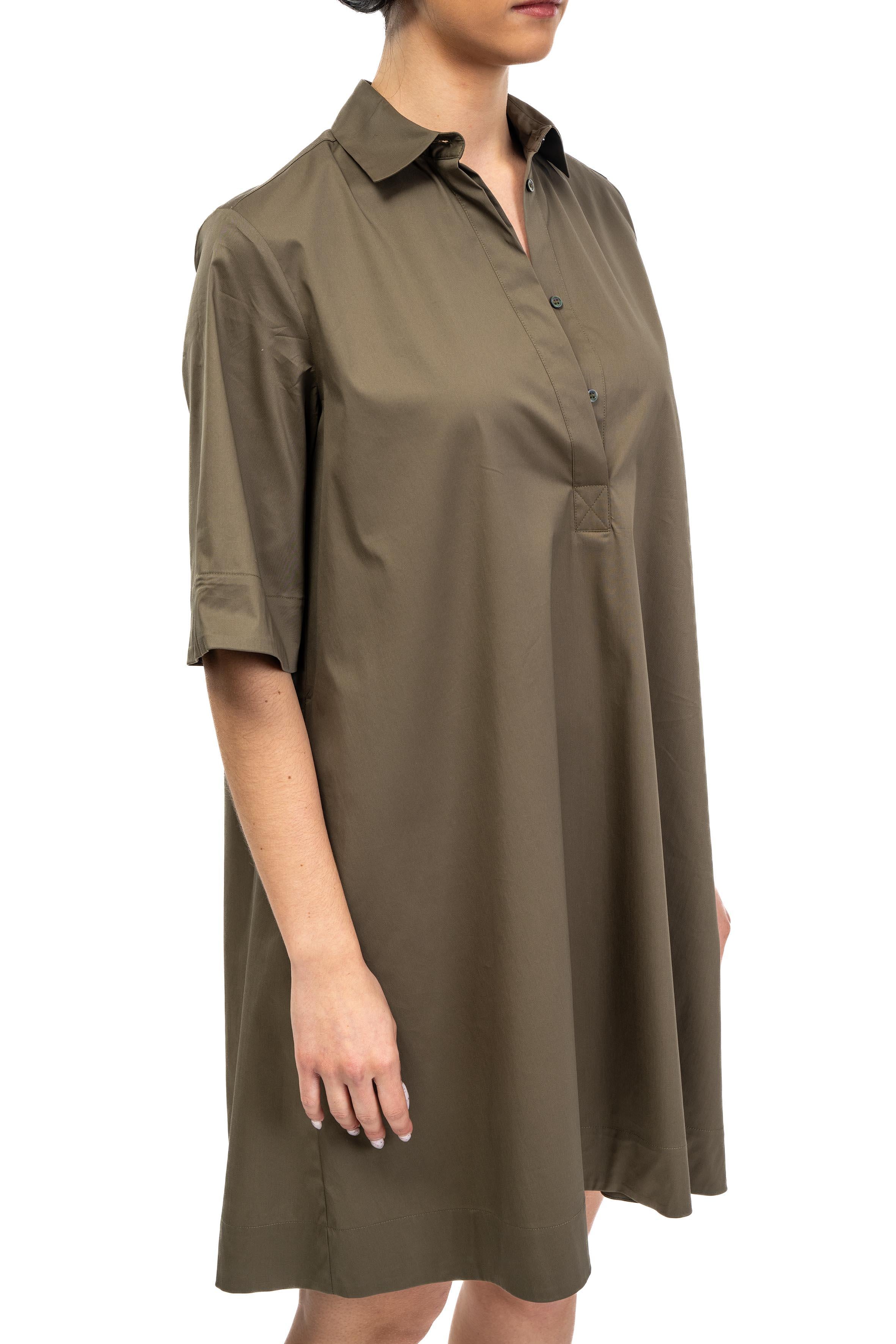Abito midi in cotone verde militare 4007 4674 M ALICE MILLER 