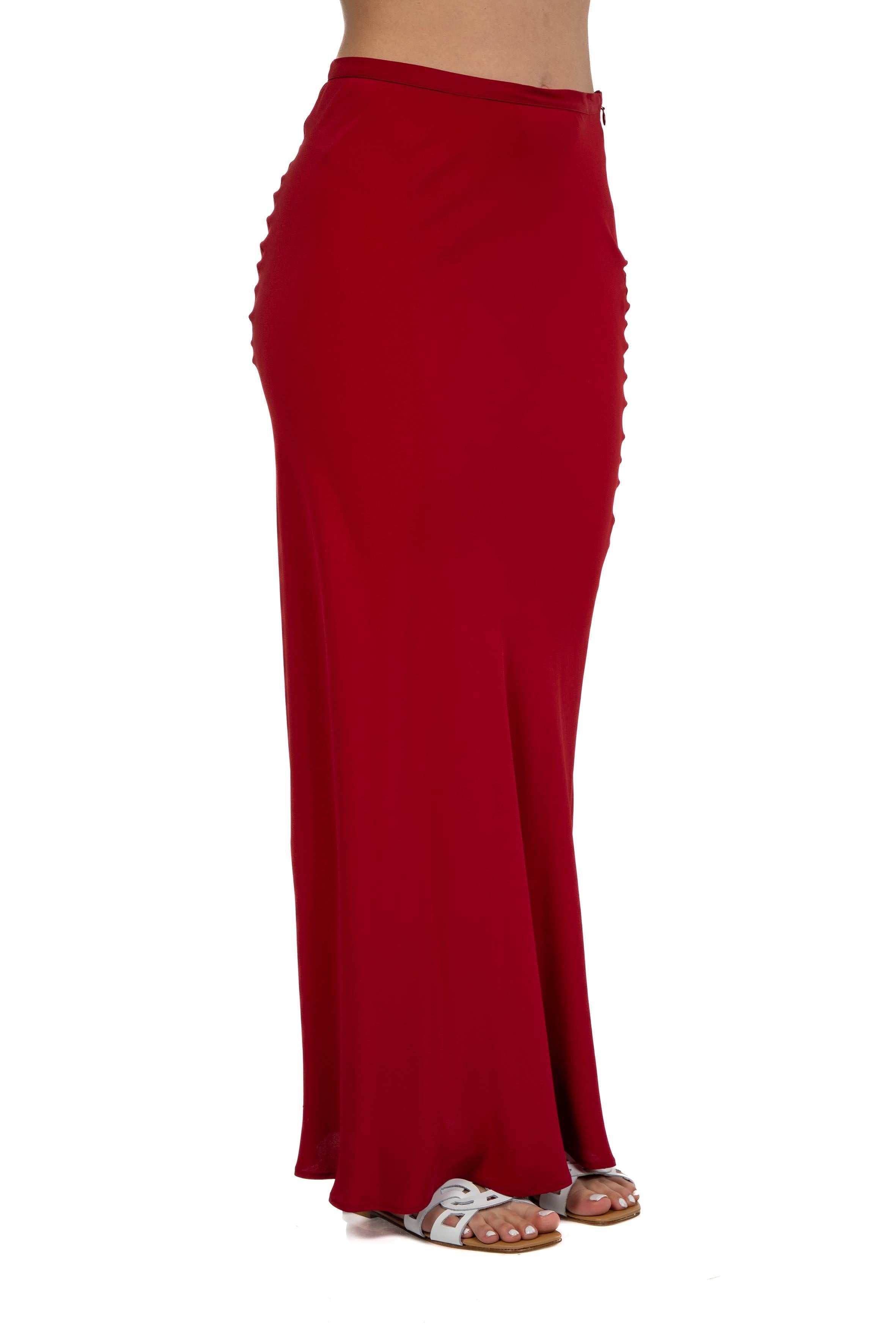 Gonna lunga crepe de chine 40702 412 51 LAMPONE FEDERICA TOSI 