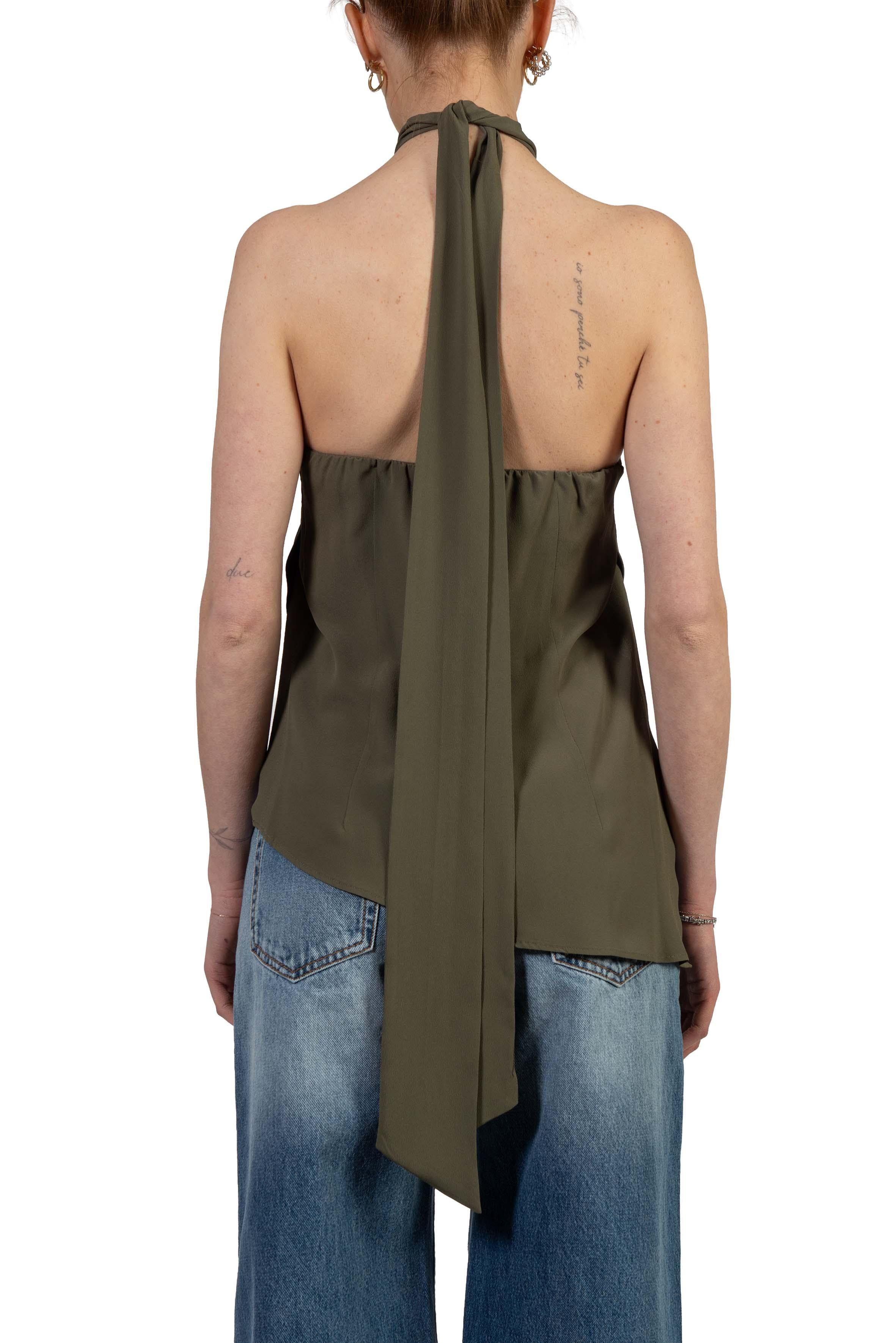 Top scollo america verde militare 41350 MILITY FEDERICA TOSI 