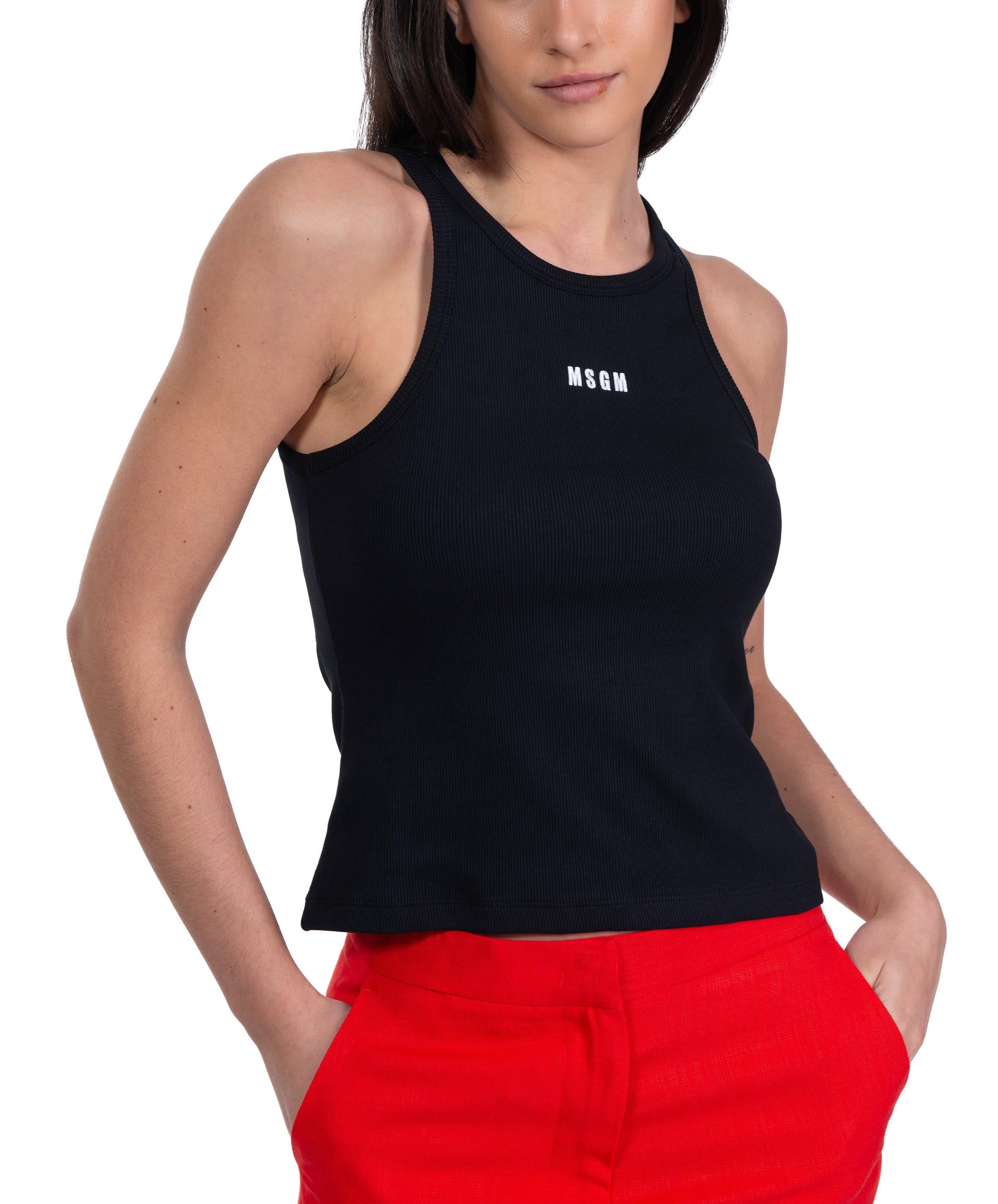 Top scollo heater con logo 3841MDT76U 257120 BLACK 99 MSGM 