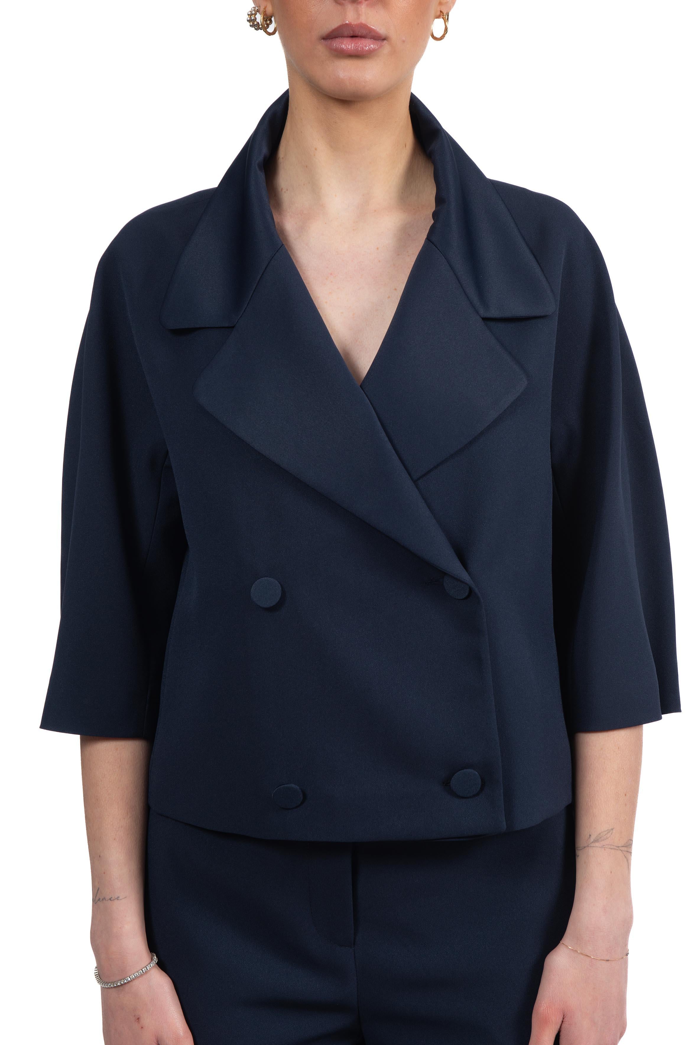 giacca doppio petto rever raso 4369 4258 NAVY ALICE MILLER 
