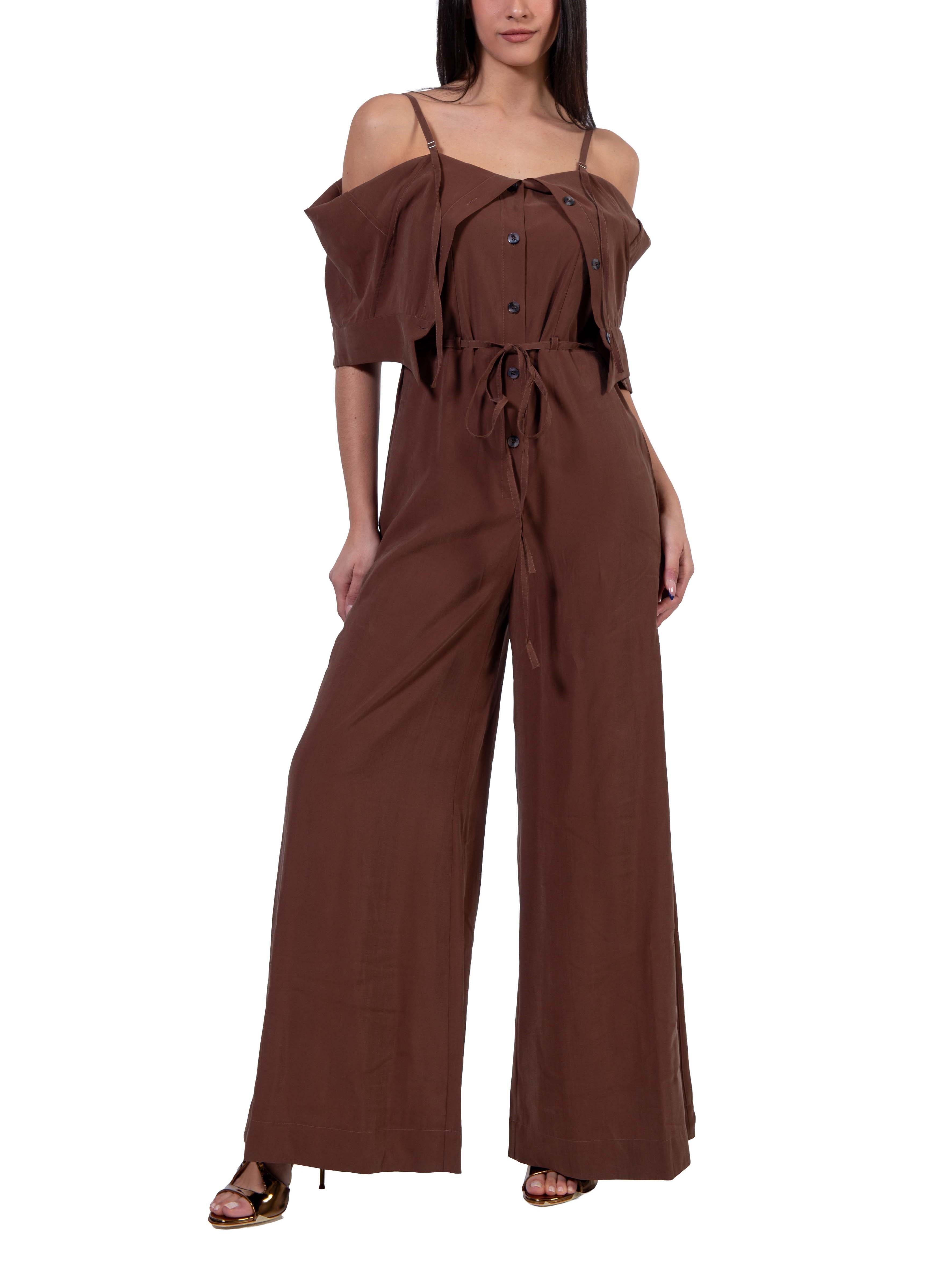 Tuta coccio con spalle scoperte BA852 DESTINY BROWN Balossa 