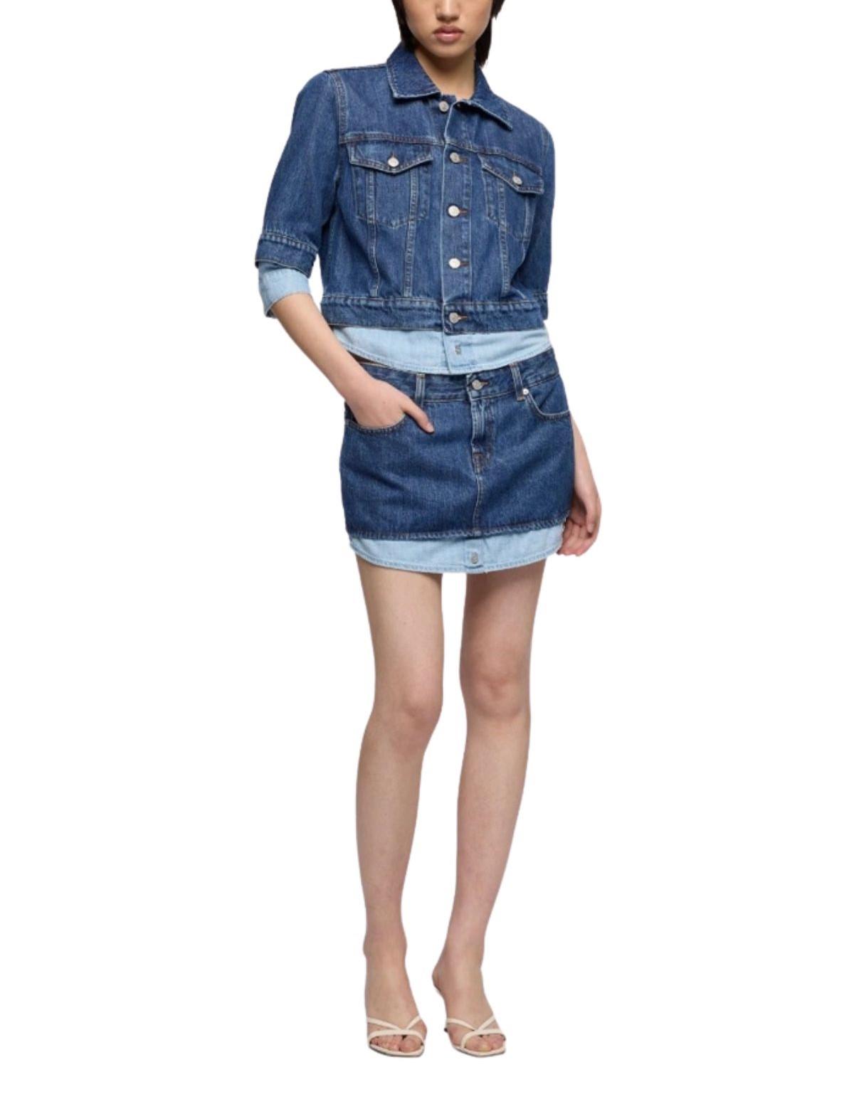 Giubbino jeans Double layer DOUBLE LAYER TRUCKET SHADOW U73DM 7 FOR ALL MANKIND 