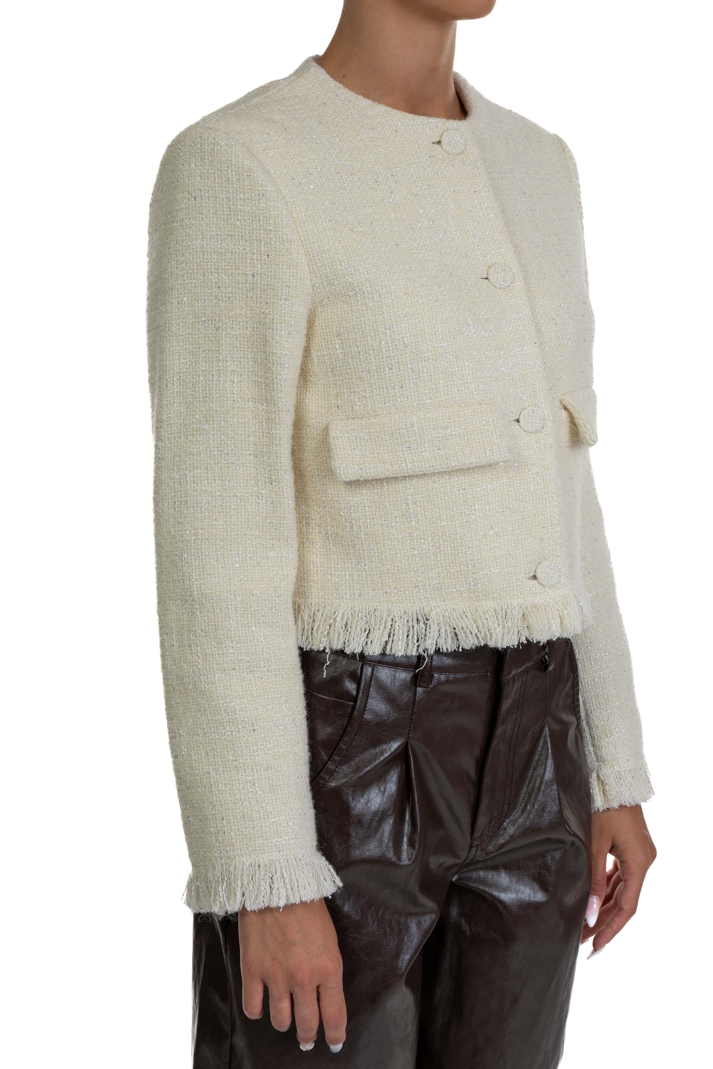 Fringed Jacket 3941MDG19 OFF WHITE MSGM 