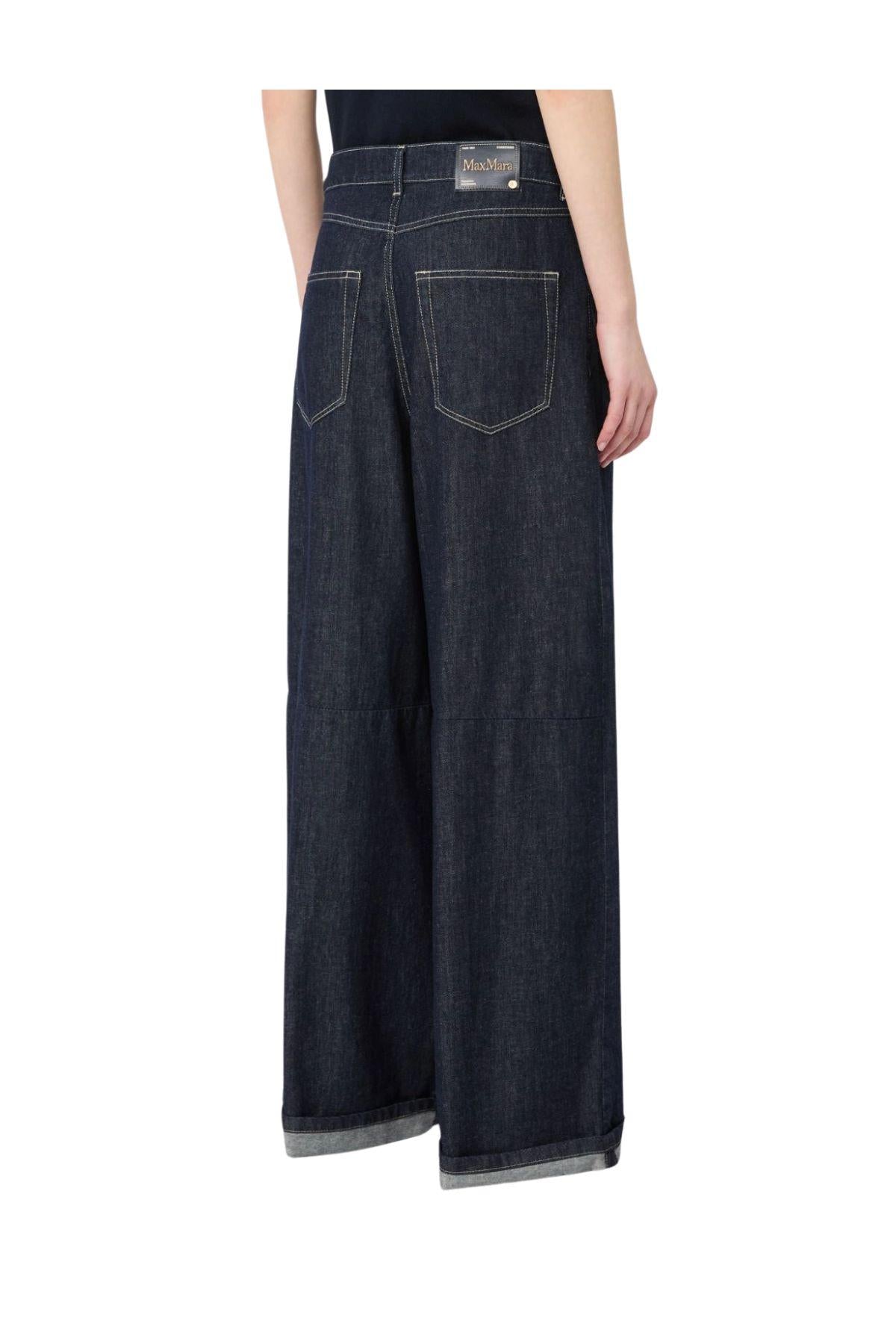 Jeans wide leg in denim di cotone blu Occhio OCCHIO 001 BLU MAX MARA 