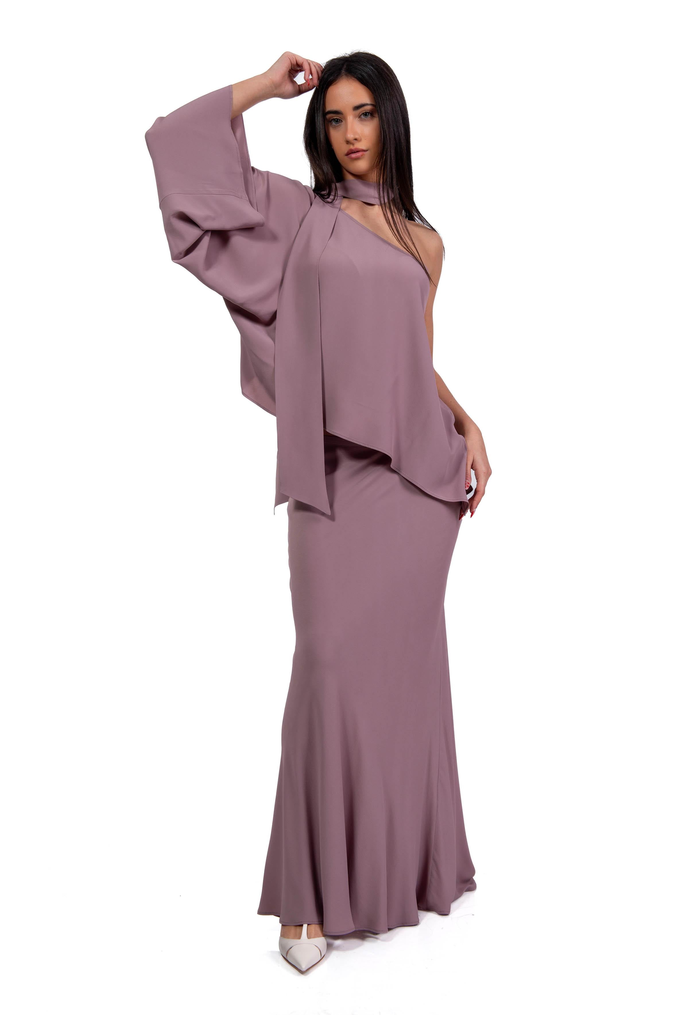 Monospalla in crepe de chine 41106-412 BOIS DE ROSE 04 FEDERICA TOSI 