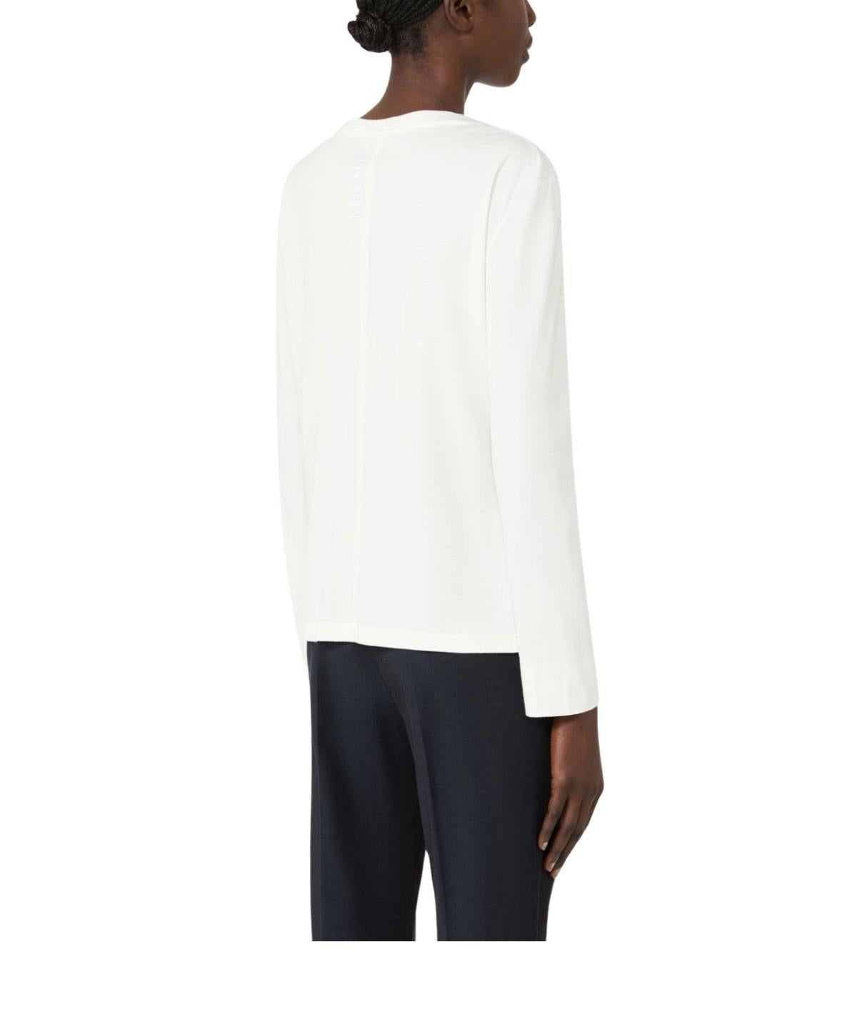 T-shirt bianca a maniche lunghe in cotone e modal Fumetto FUMETTO 001 BIANCO MAX MARA 