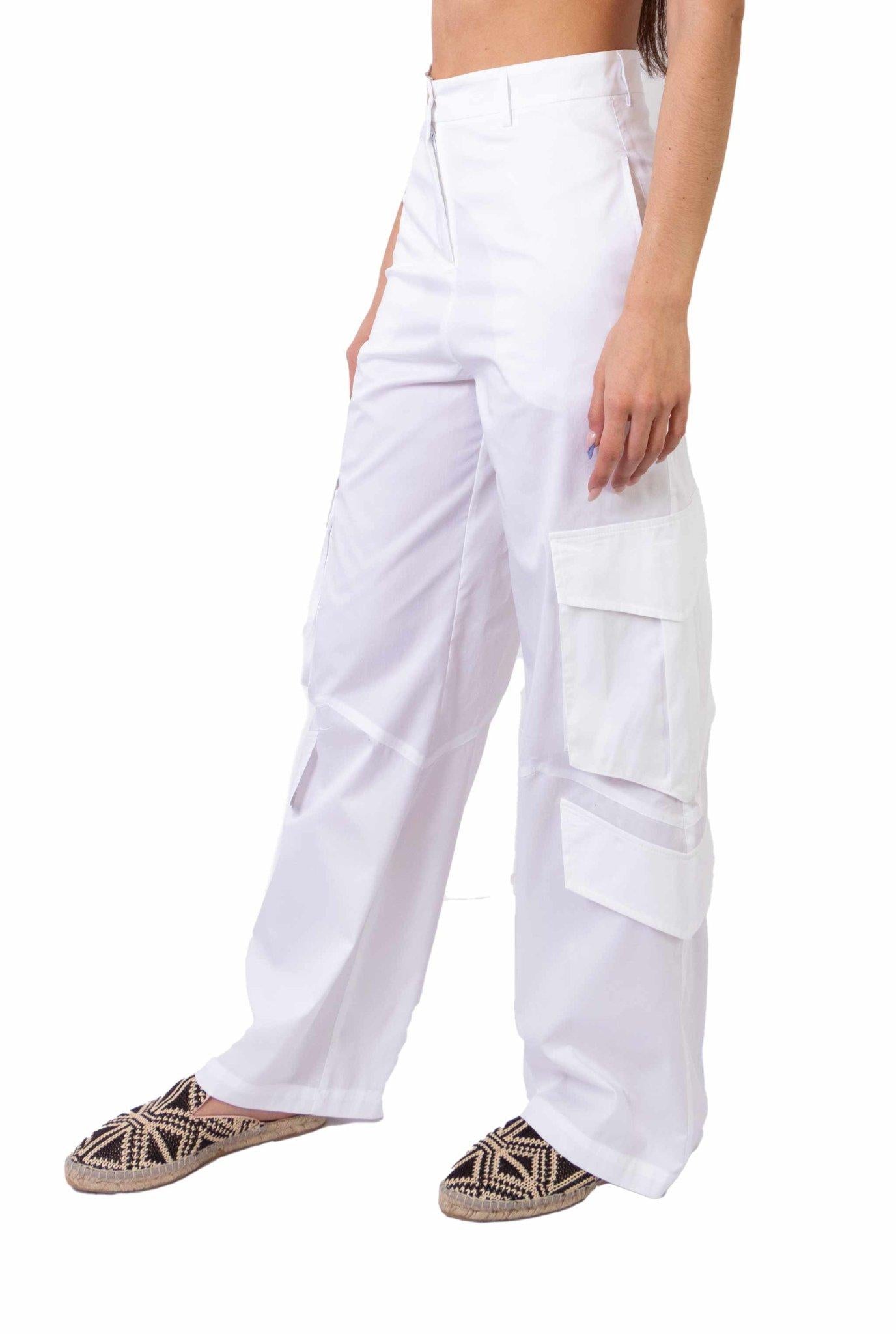 Pantalone cargo in cotone leggero bianco 3942 4007 B ALICE MILLER 