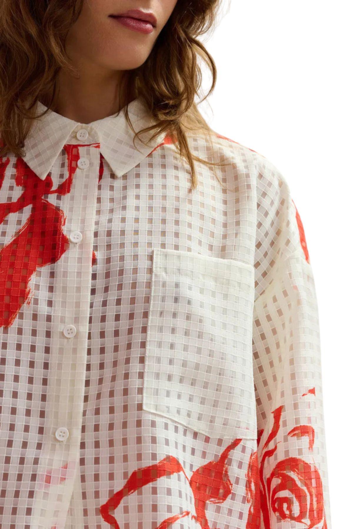 Camicia over traforata panna JORANGE OFF WHITE ESSENTIEL ANTWERP 