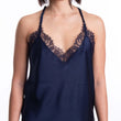 Canotta blu navy con pizzo
