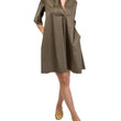 Abito midi in cotone verde militare