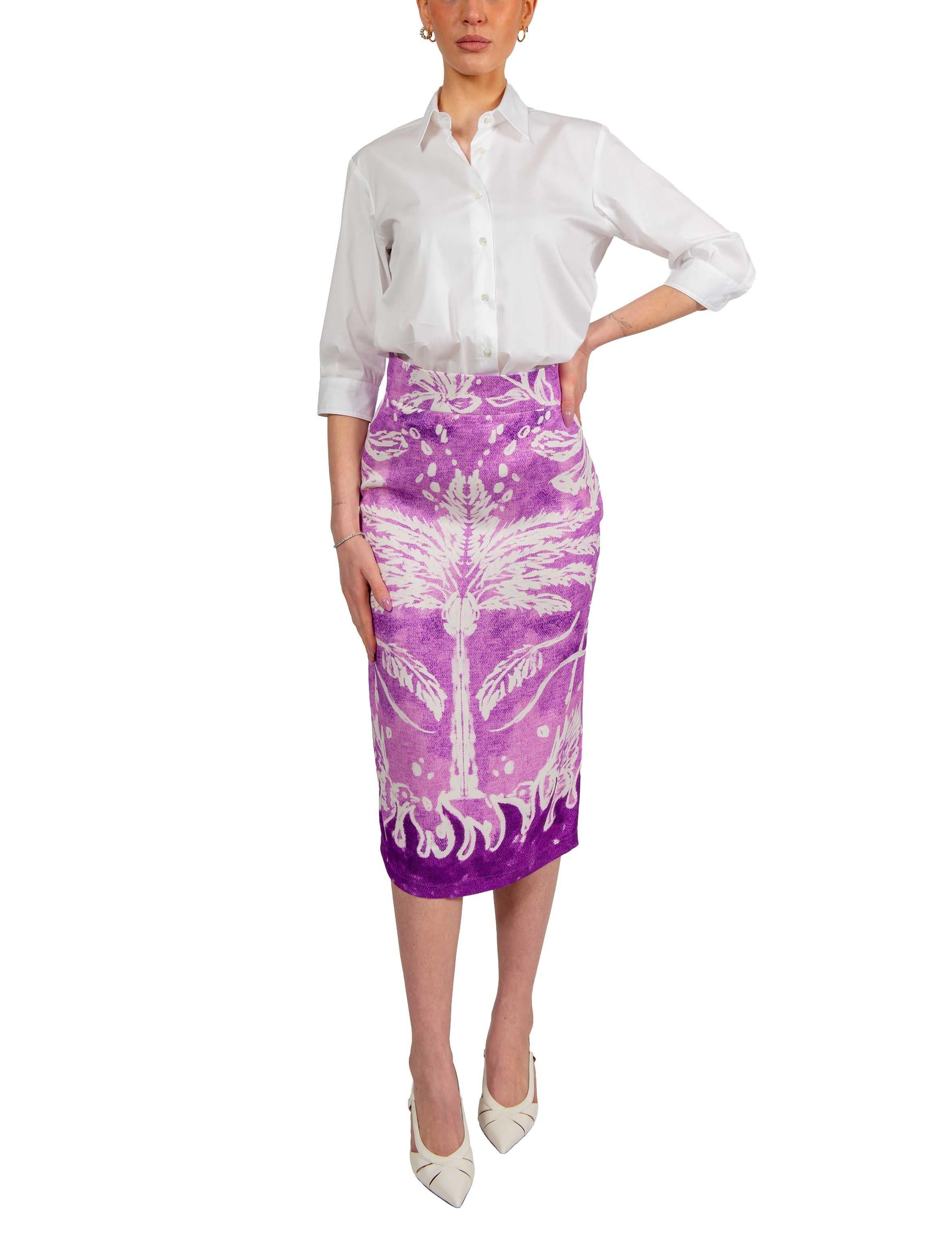 Gonna longuette stampa palma JG420 STAMPA PALMA STELLA JEAN 