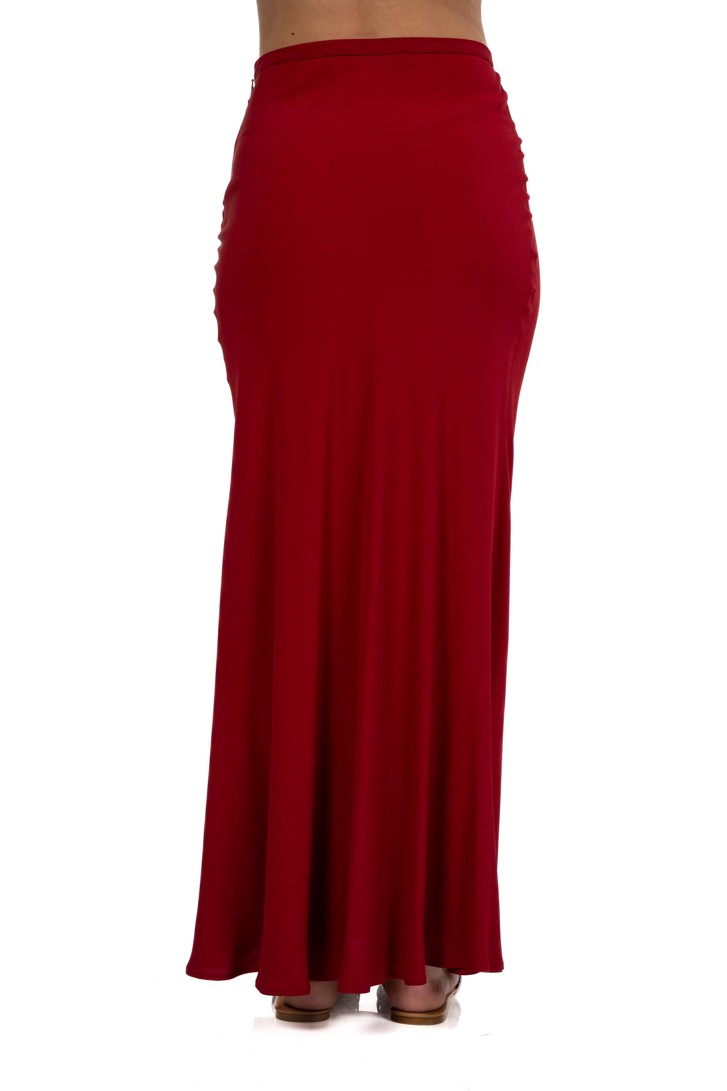 Gonna lunga crepe de chine 40702 412 51 LAMPONE FEDERICA TOSI 