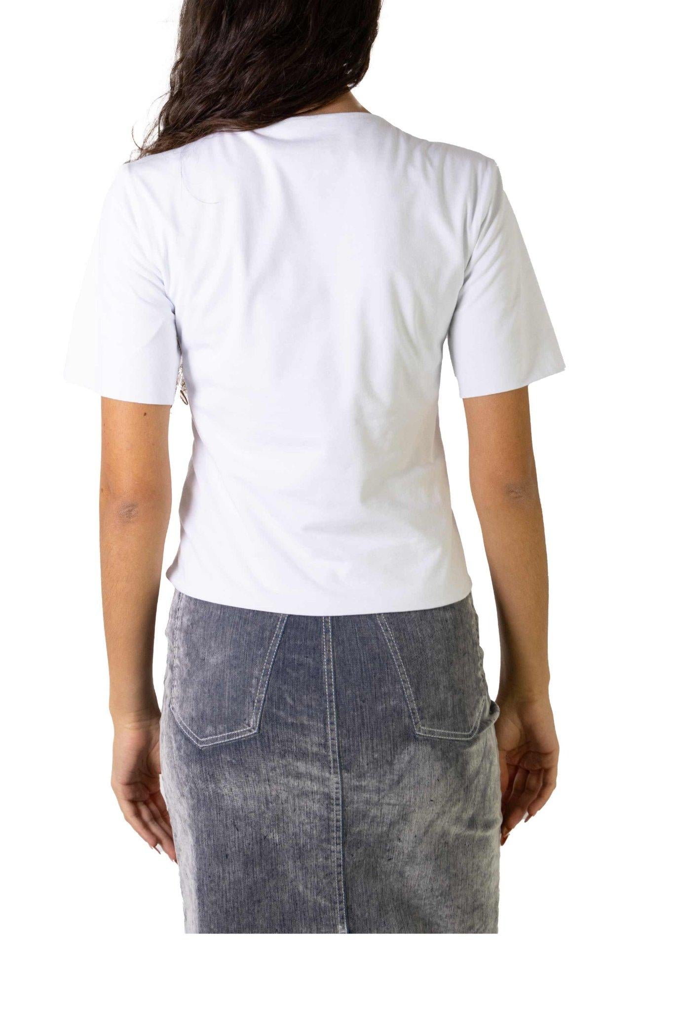 T-shirt bianca con dettaglio corsetto TS186 BI FEDERICA TOSI 