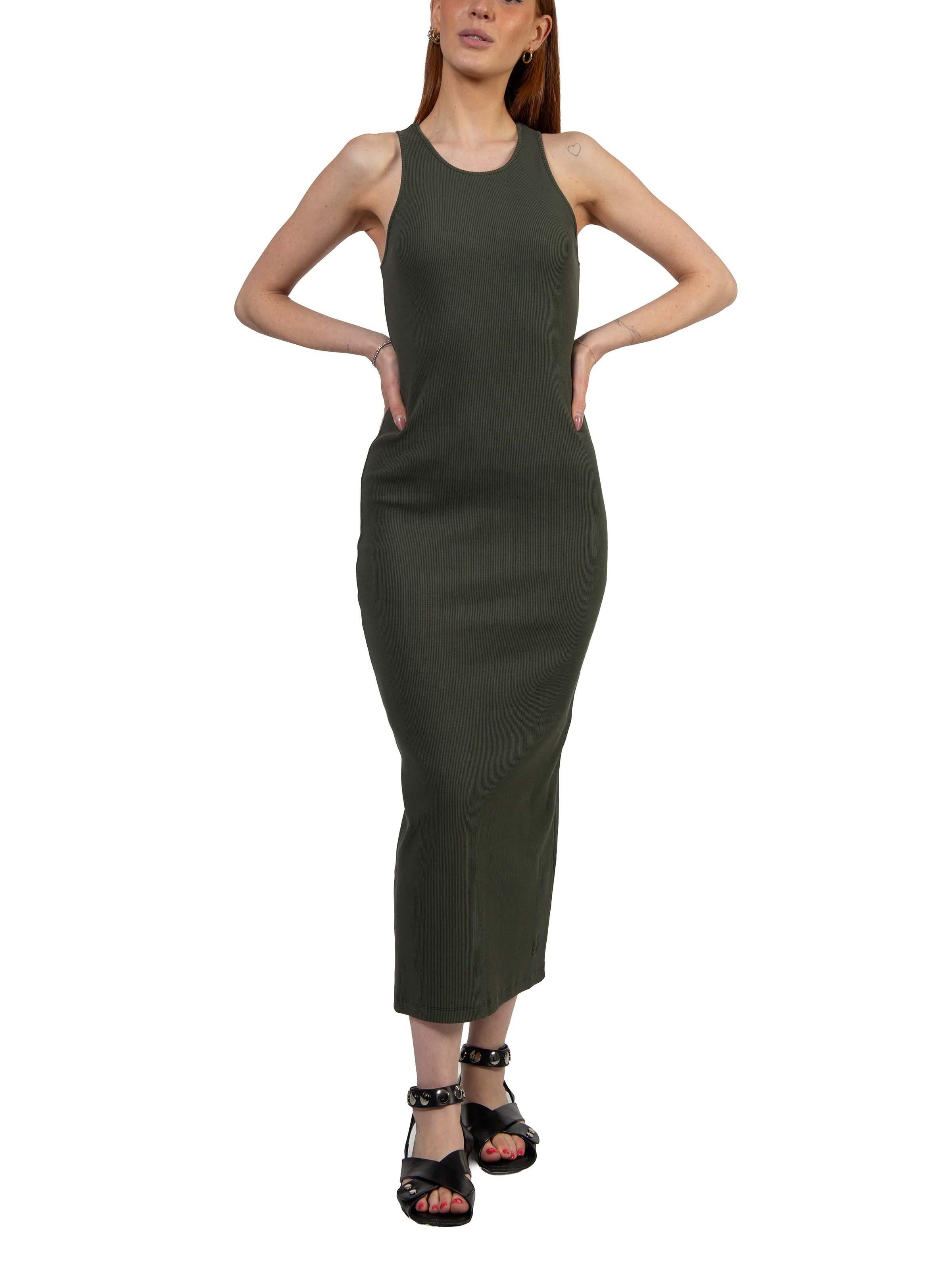 Abito lungo a costine in jersey military 42355 MILITY FEDERICA TOSI 