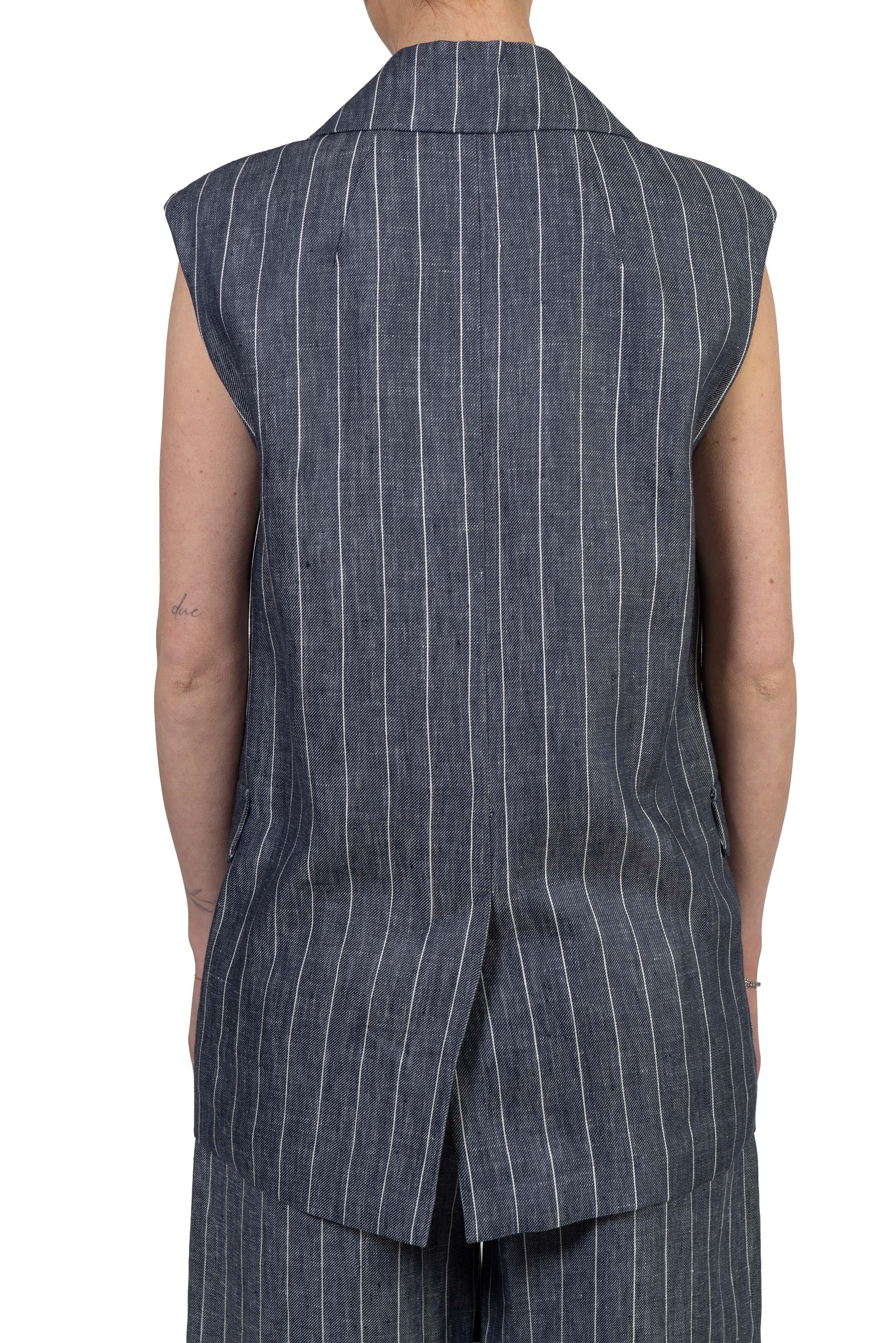 Gilet gessato blu BALLO 001 MAX MARA 