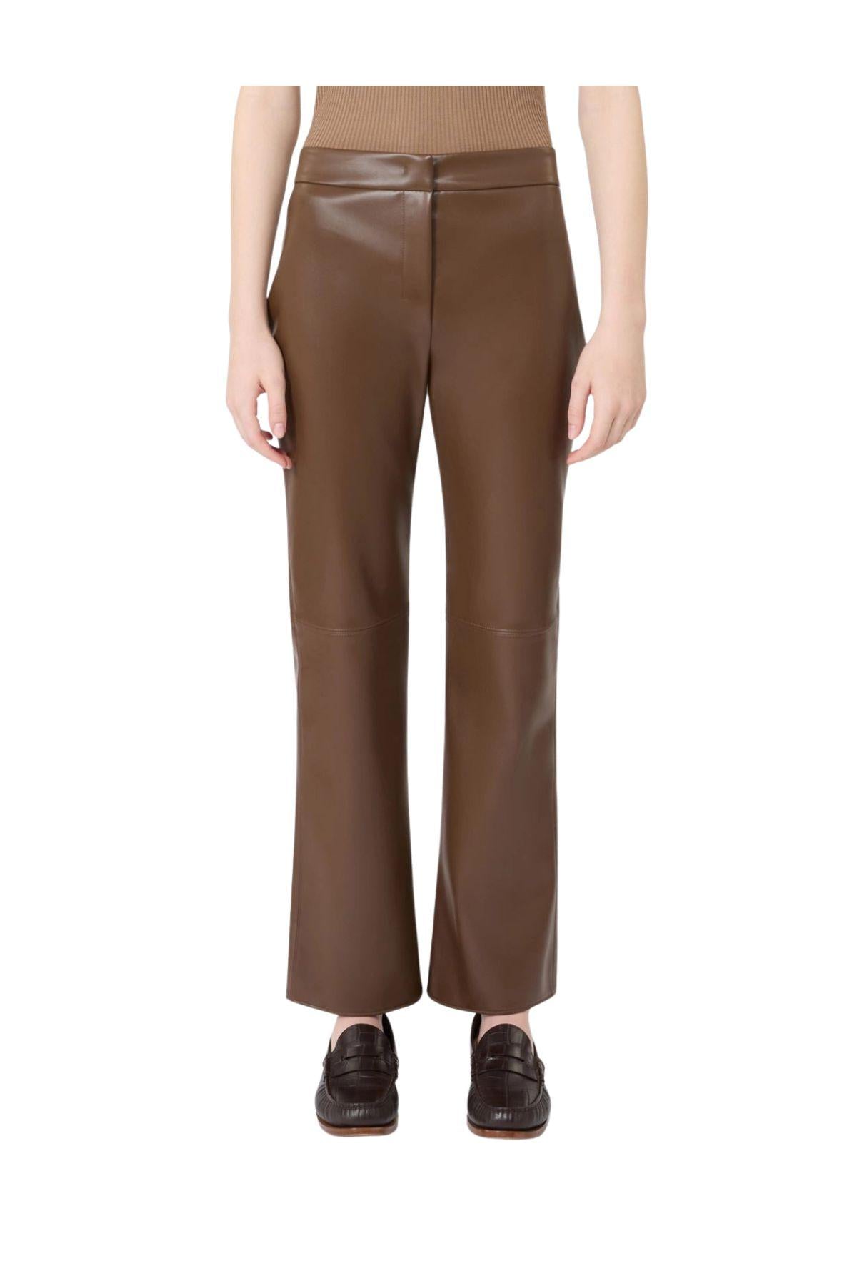 Pantalone slim fit in jersey spalmato marrone Sublime SUBLIME 02 MARRONE MAX MARA 