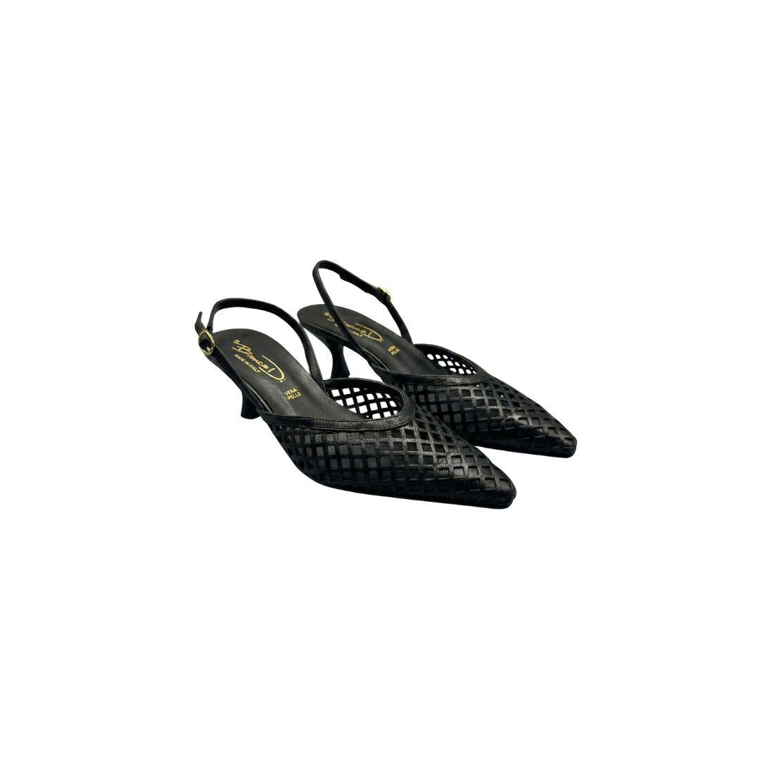Slingback traforata 1666 nera 1666 NERO BIANCA DI 
