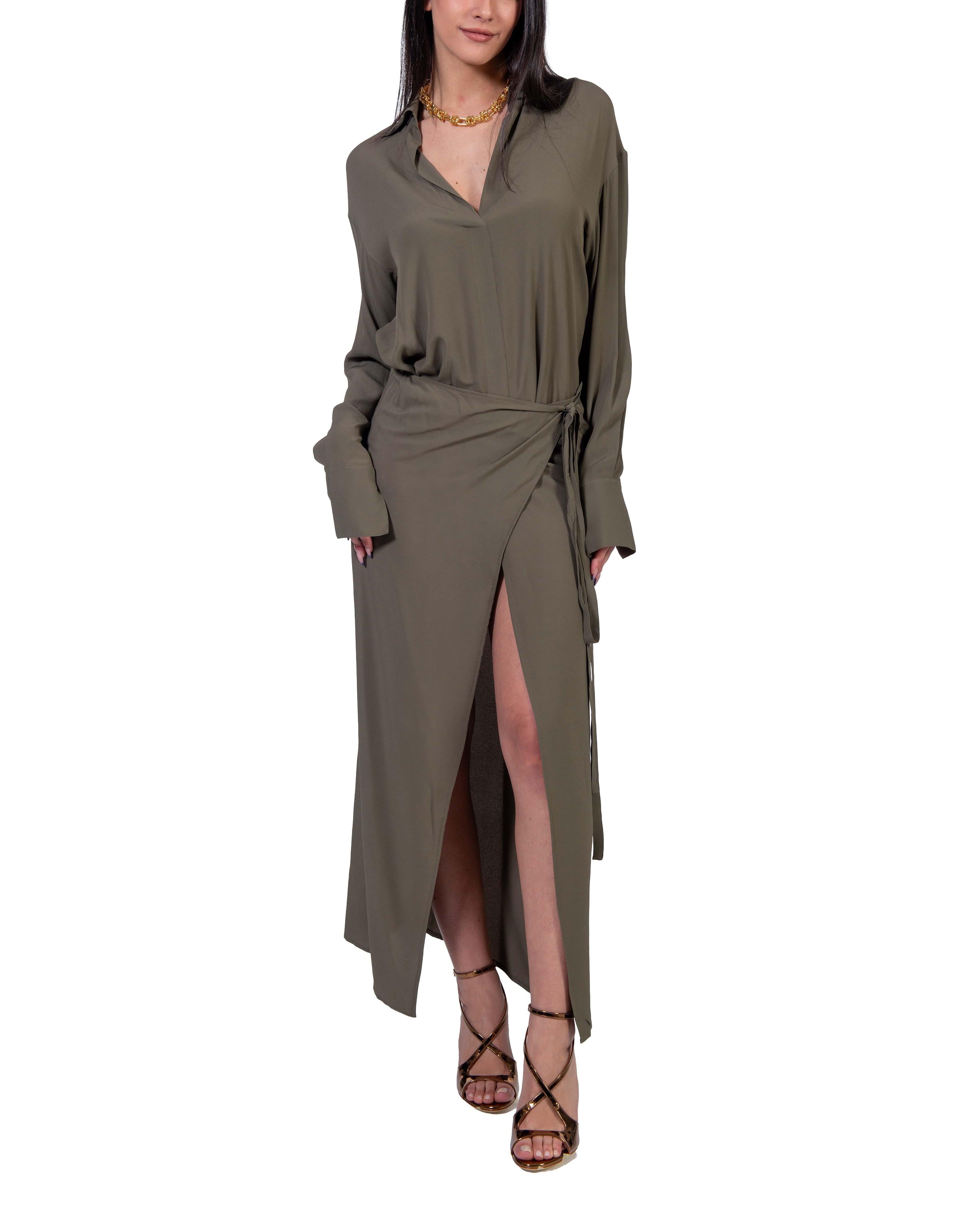 Abito lungo pareo verde militare 41202 MILITY FEDERICA TOSI 