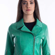 Chiodo in pelle verde