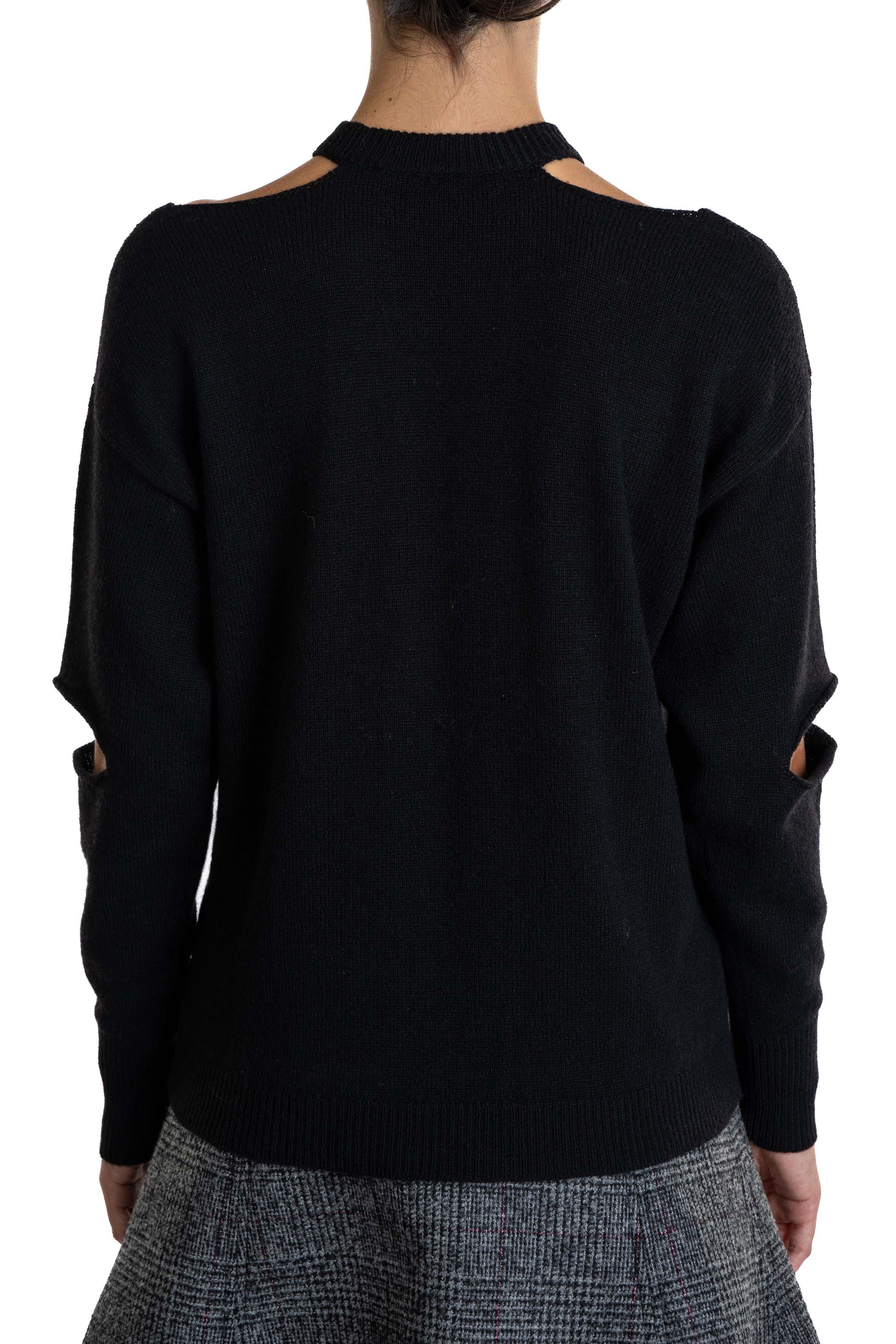 Maglia cut- out girocollo 32006 NERO FEDERICA TOSI 