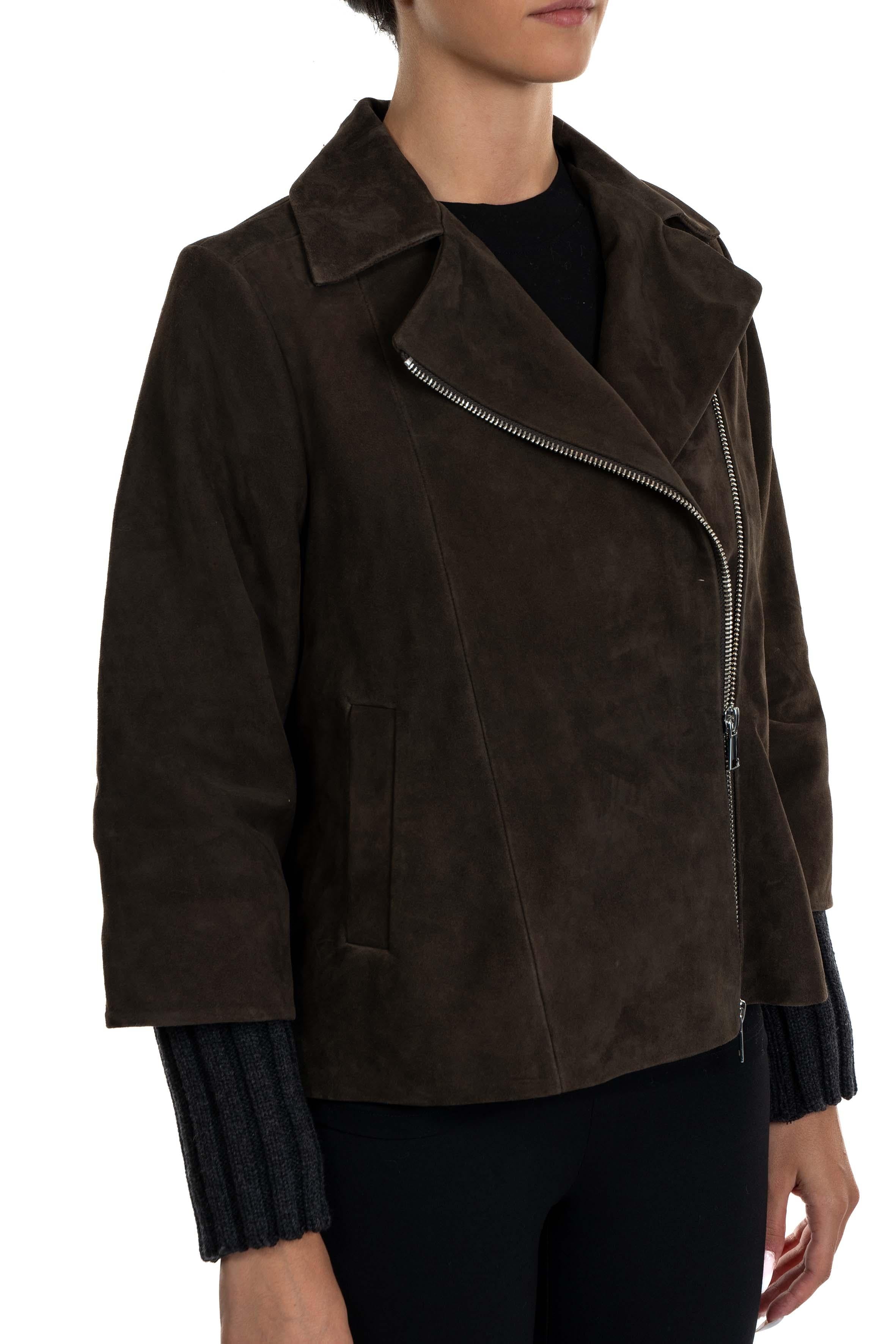 Chiodo Gemini in camoscio GEMINI SUEDE MOKA THE JACKIE LEATHERS 