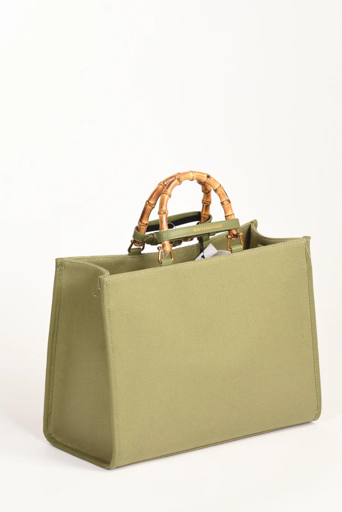 Shopping Butterfly in canvas verde militare BUTTERFLY TOTE V RUE MADAM 