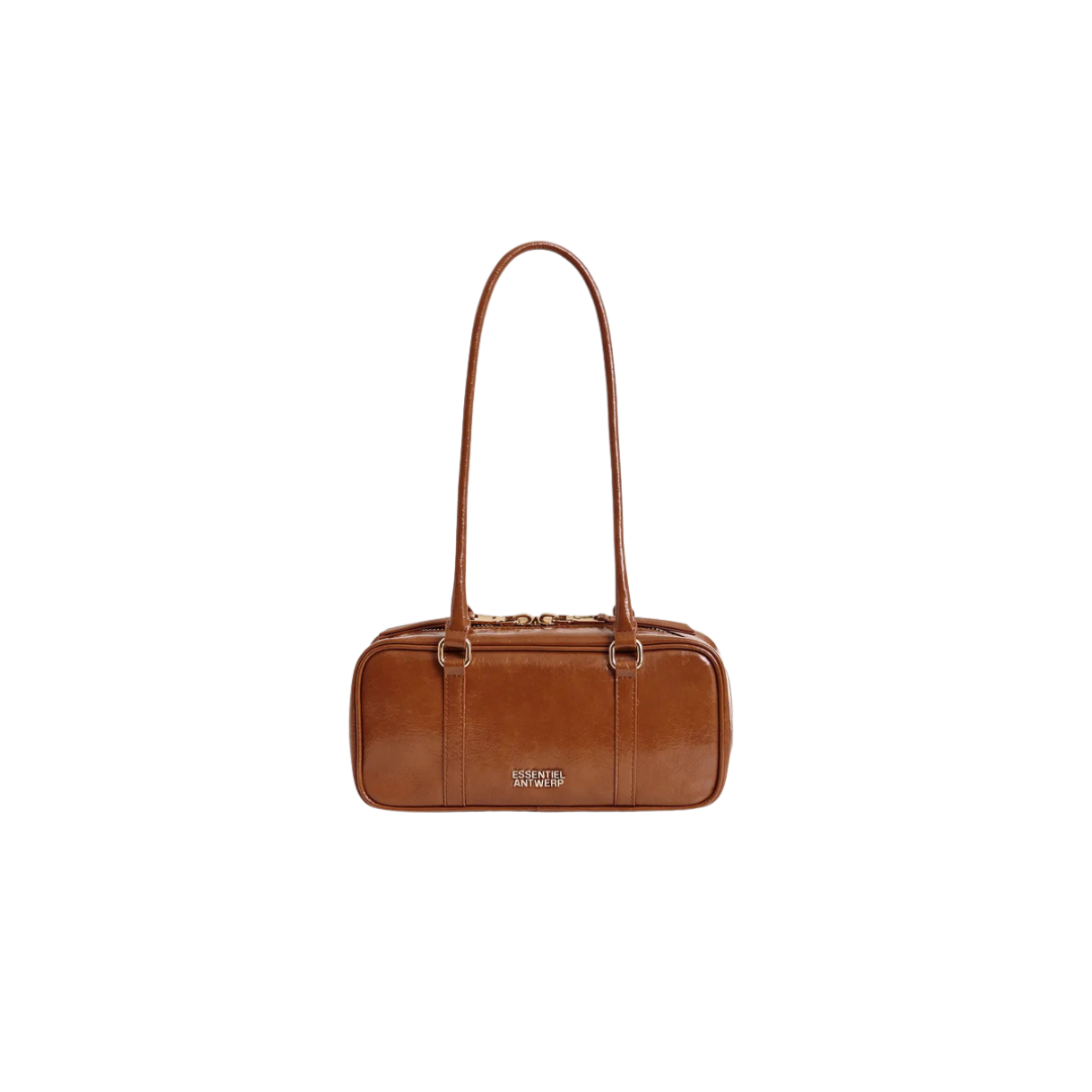 Borsa baguette a tracolla lucida cuoio IZODIAC CINNAMON ESSENTIEL ANTWERP 