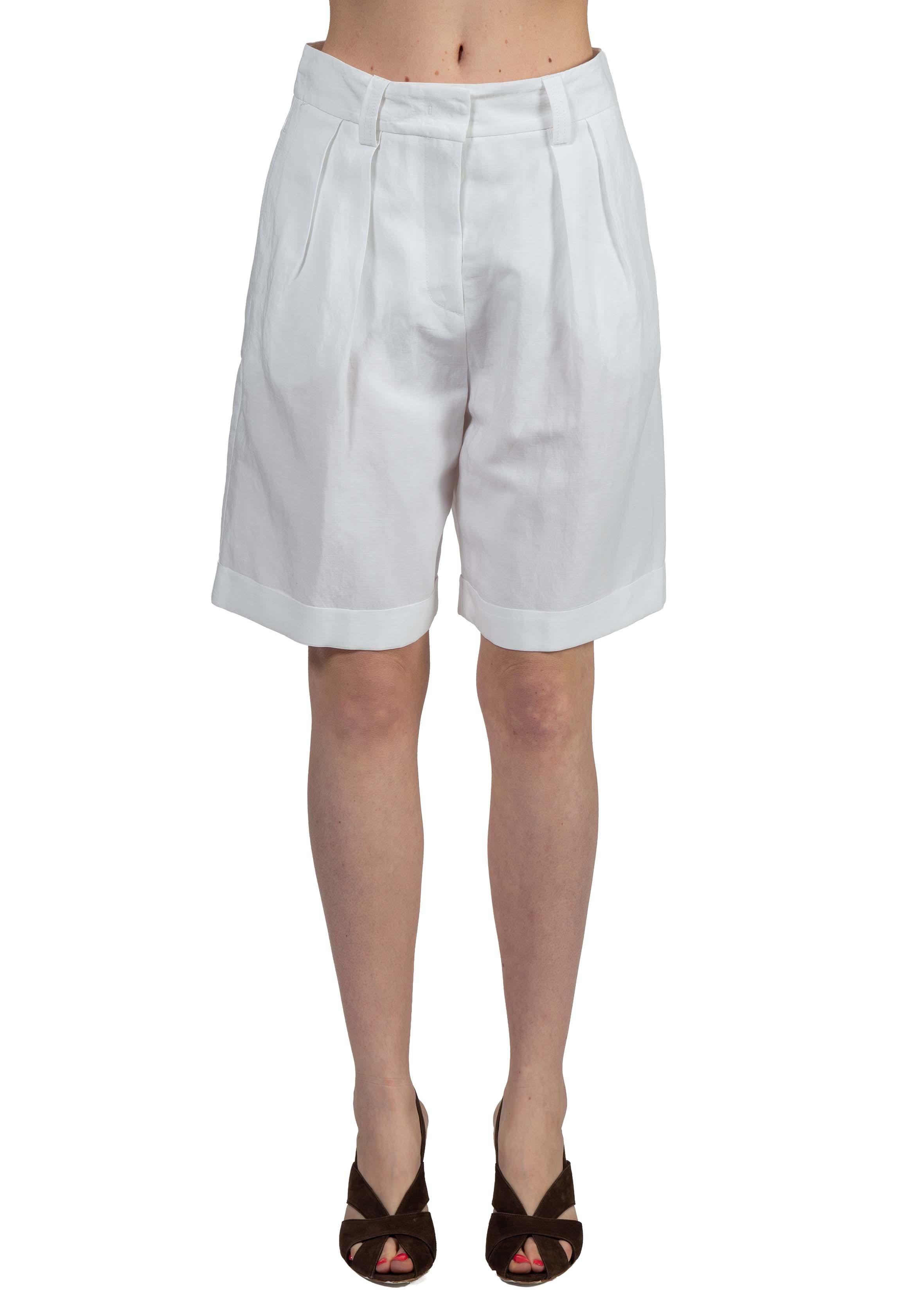 Bermuda bianco con pinces. 4836 2973 BIANCA ALICE MILLER 