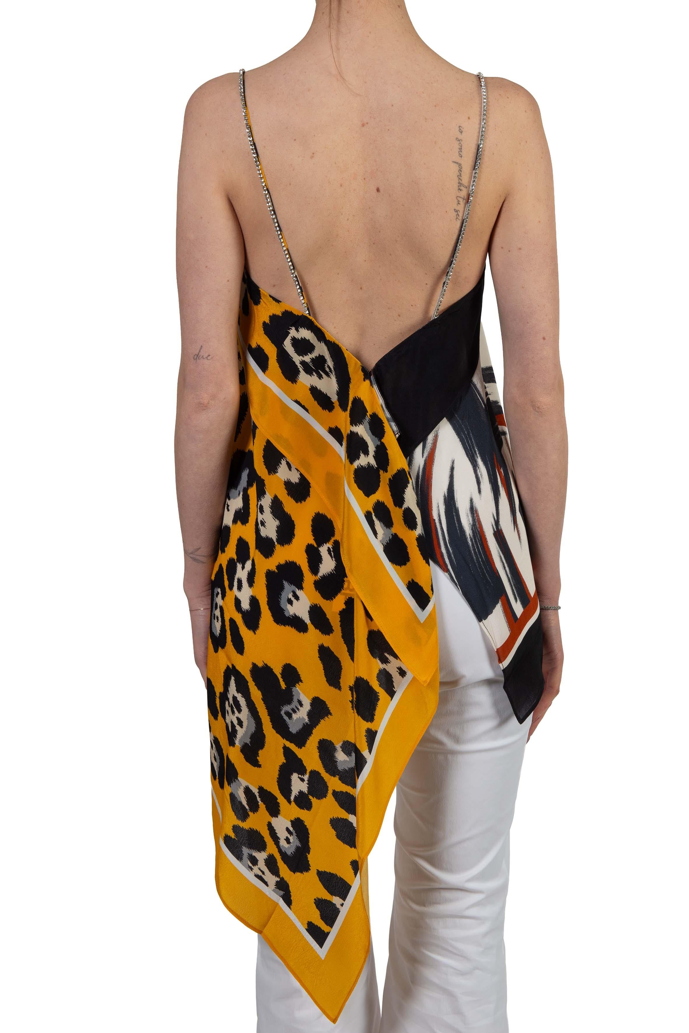 Top a sciarpa asimmetrico multicolore con spalline impreziosite da strass JOSETTE COMBO 2 ESSENTIEL ANTWERP 