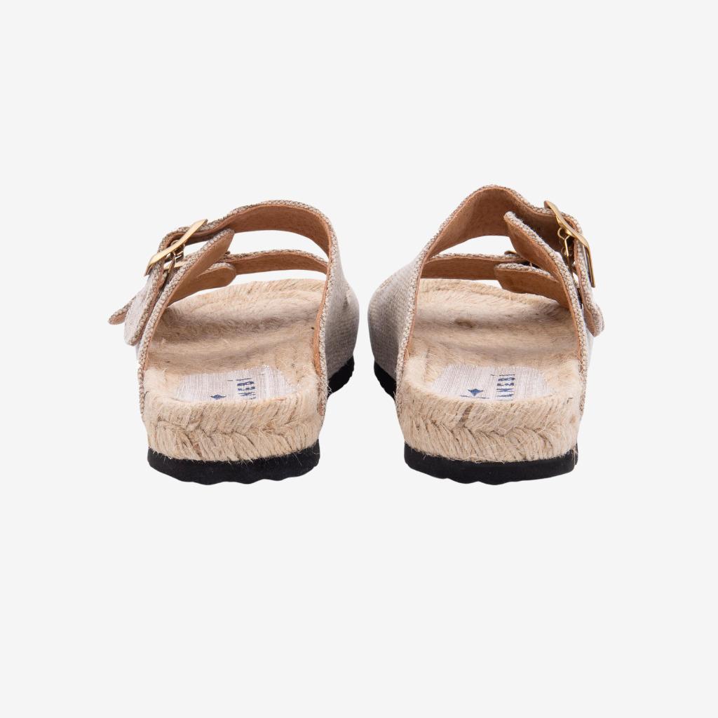 Sandalo con doppia fibbia beige O071 RO B MANEBI 