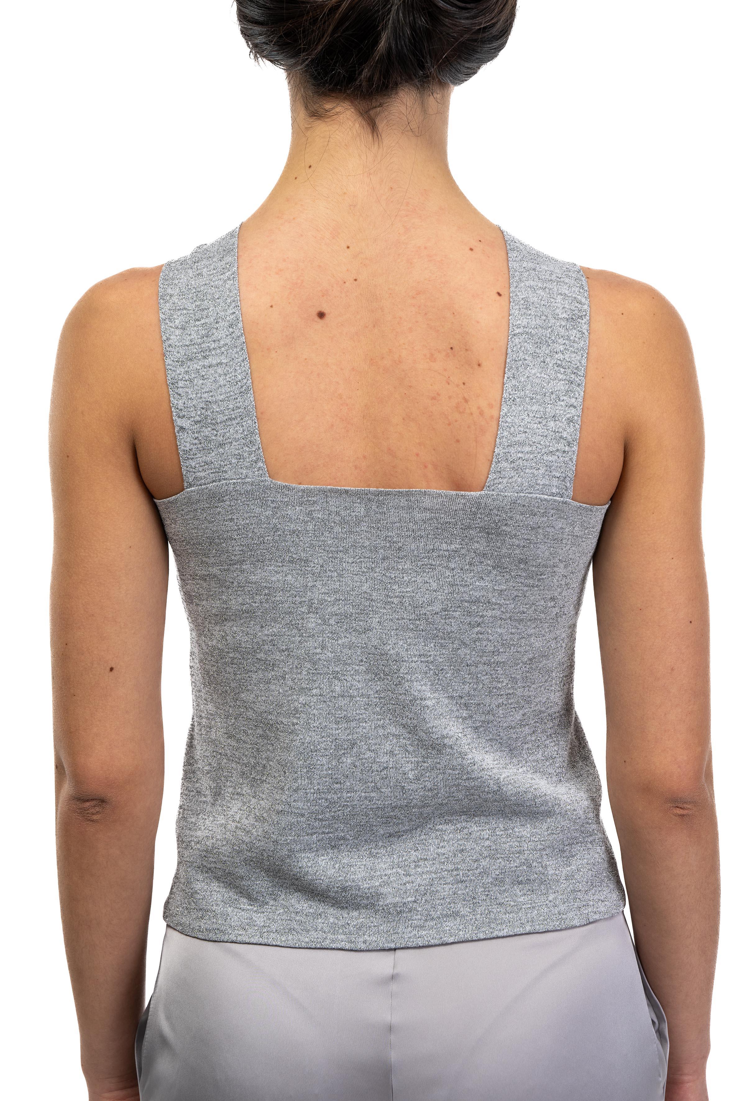 Top lurex con nodo 60217 12 ACCIAIO D.EXTERIOR 