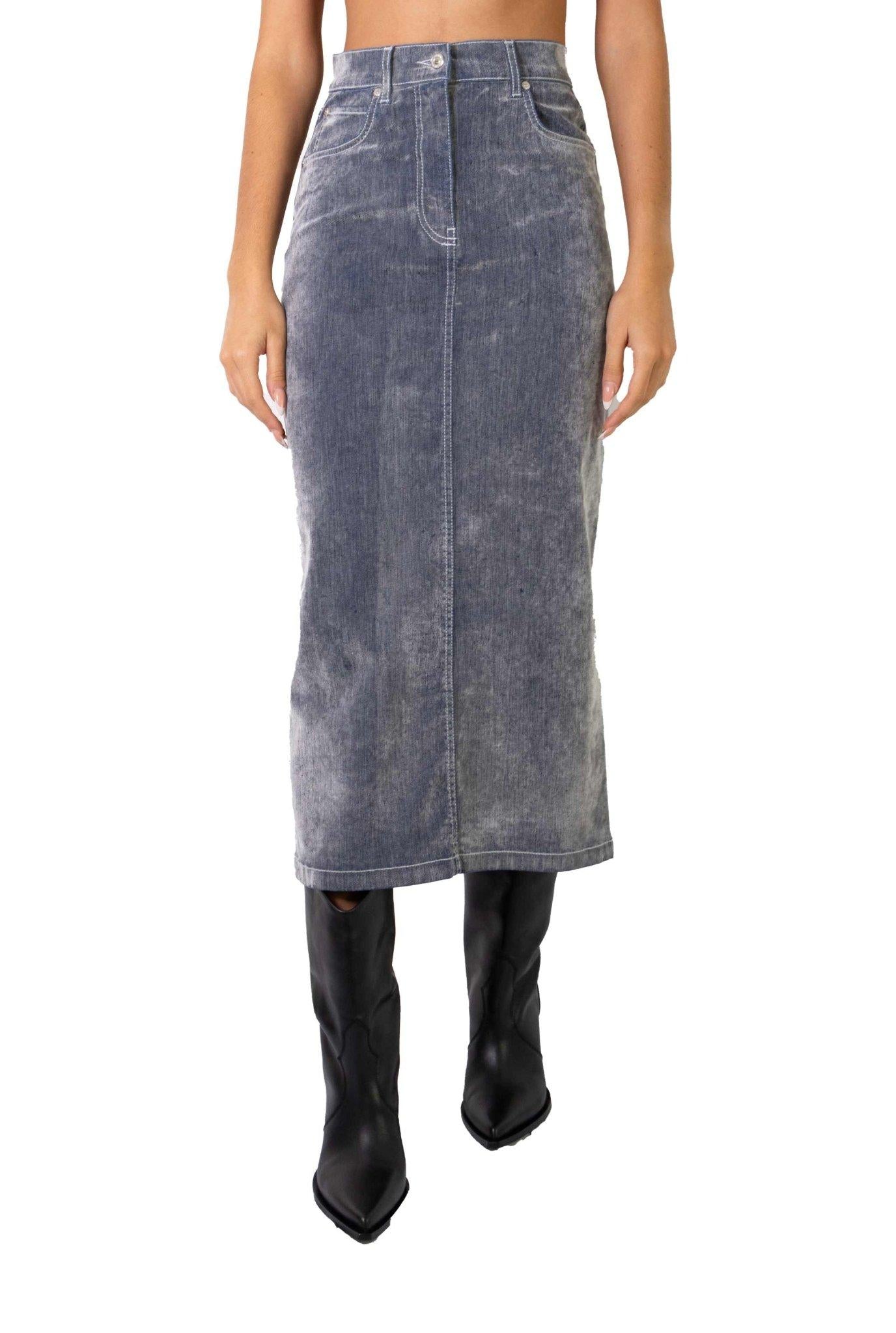 Gonna midi grigia floccata 3542MDD236 G MSGM 