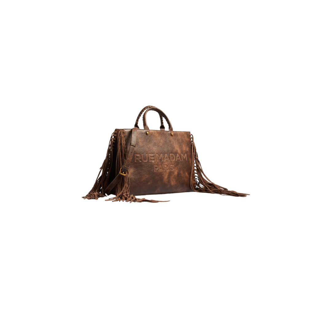 Borsa Texas tote TEXAS TOTE BROWN RUE MADAM 
