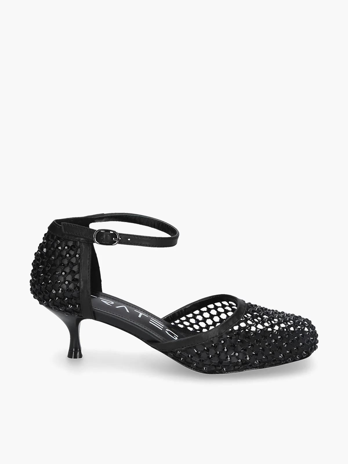 Scarpe con strass nero R15 N STRATEGIA 