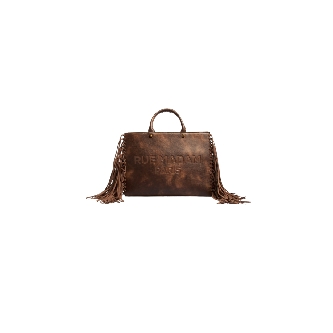 Borsa Texas tote TEXAS TOTE BROWN RUE MADAM 