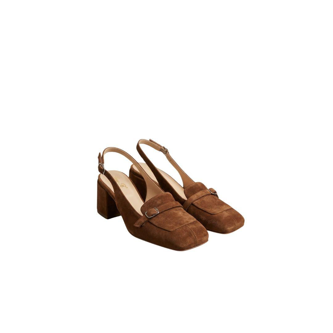 Slingback in camoscio cuoio 1916 BRUCIATO ANNA F 